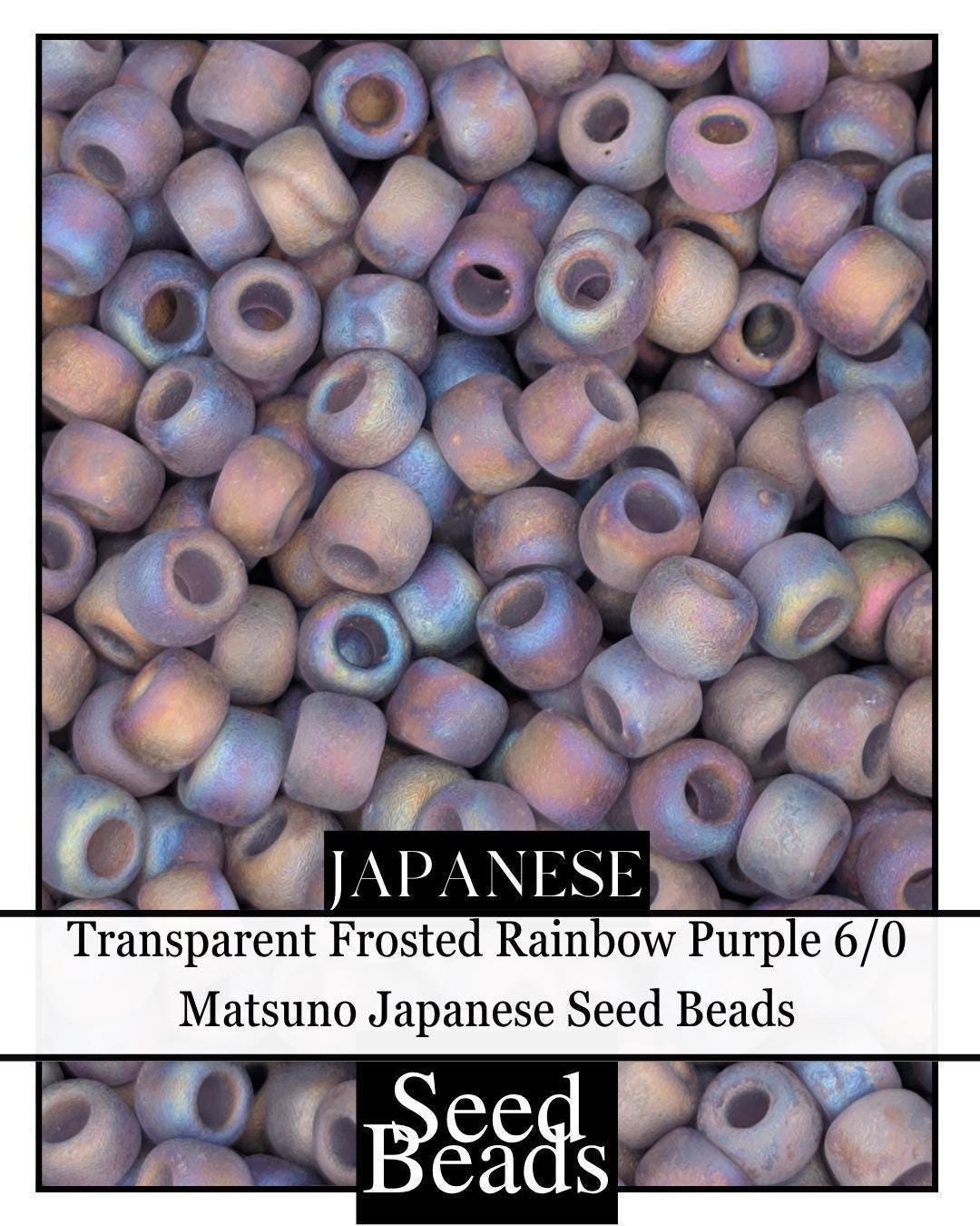 5938SB Transparent Frosted Rainbow Amethyst Purple 6/0 (15g pkg)