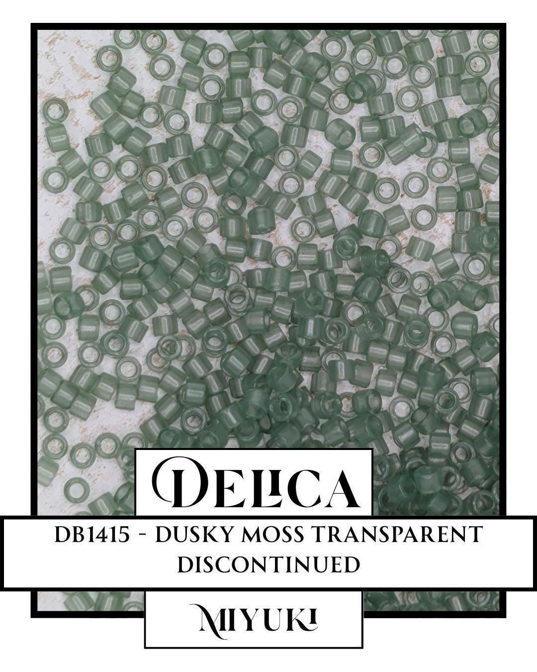 DB1415 - Transparent Light Moss Green | Miyuki Delica Size 11/0 Seed Beads for Jewelry Making & Bead Weaving (7.5g pkg)