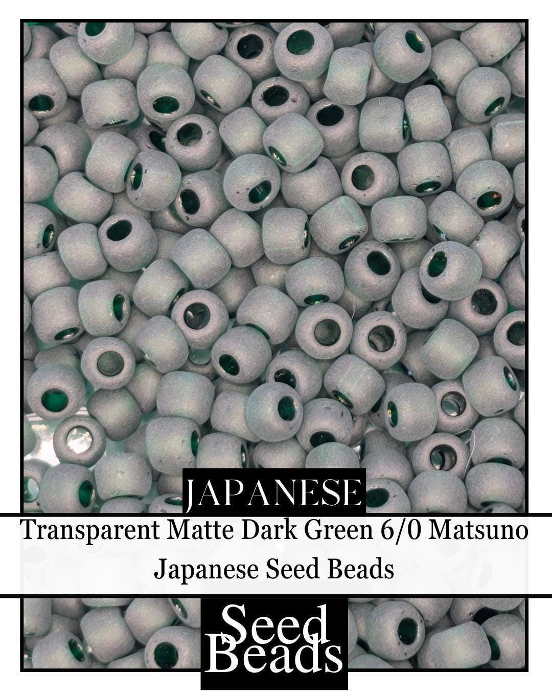 Transparent Matte Dark Green 6/0 Round Japanese Seed Beads Matsuno (MGB) Japanese Seed Beads for Jewelry Making and Crafts (15g pkg)