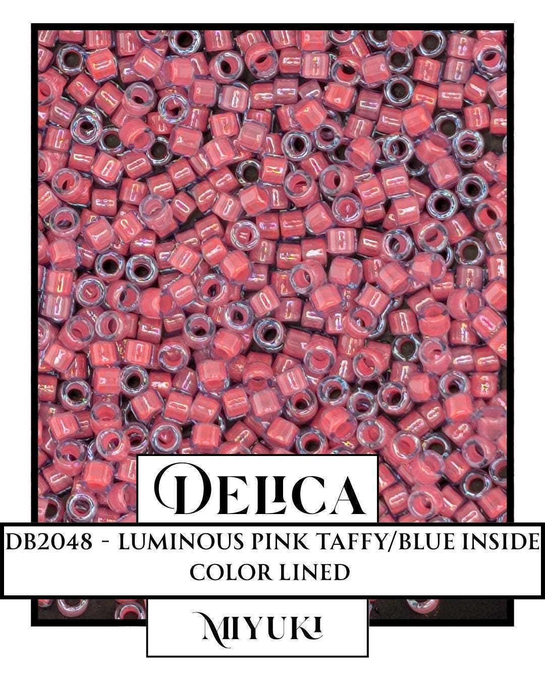 DB2048 - Luminous Pink Taffy | Miyuki Delica Size 11/0 Seed Beads for Jewelry Making & Bead Weaving (7.5g pkg)