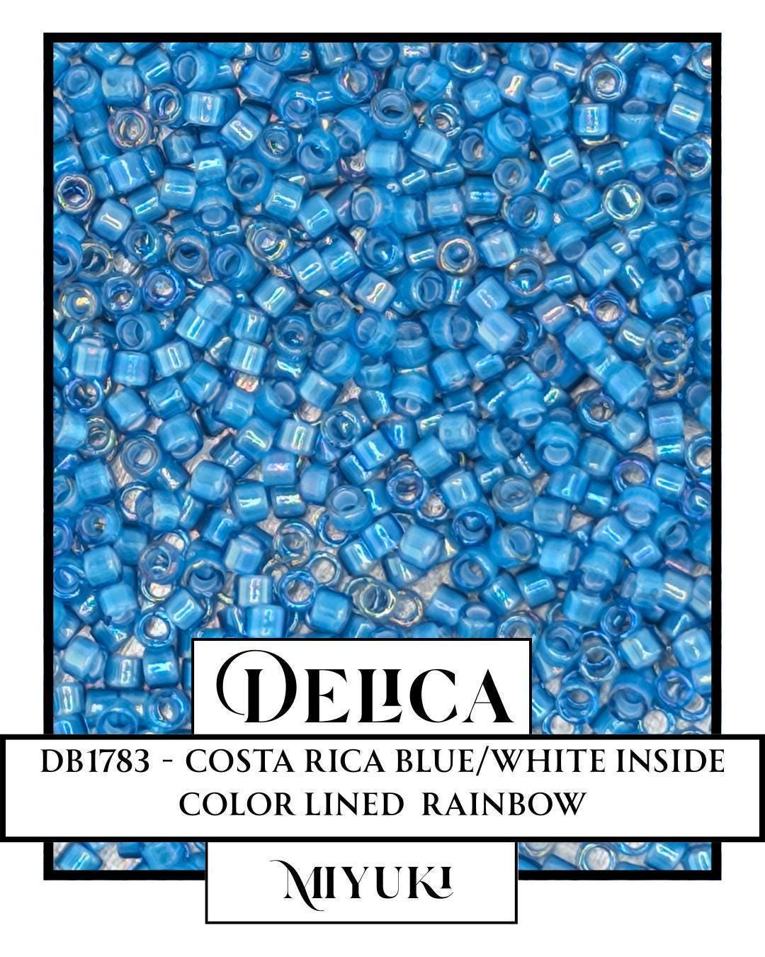 DB1783 - Capri Blue AB Lined White | Miyuki Delica Size 11/0 for Jewelry Making & Bead Weaving (7.5g pkg)