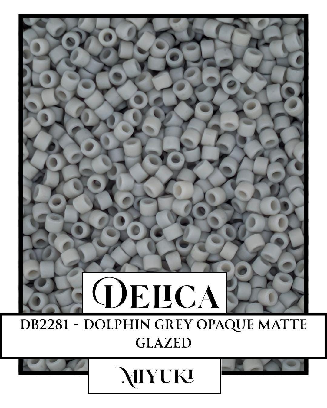 DB2281 - Dolphin Grey Opaque Matte Glazed (7.5g pkg) | Bead Weaving | High Quality Uniform Beads