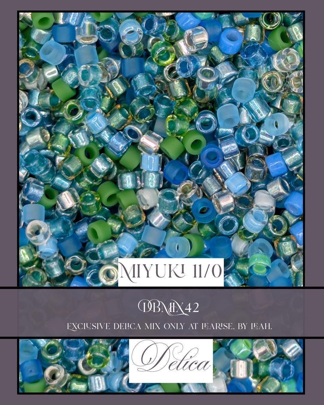 DBMIX42 Miyuki Delica Mix Seed Beads 11/0, Exclusive Bead Mix By Leah (7.5g pkg) | Bead Weaving | High Quality Uniform Beads