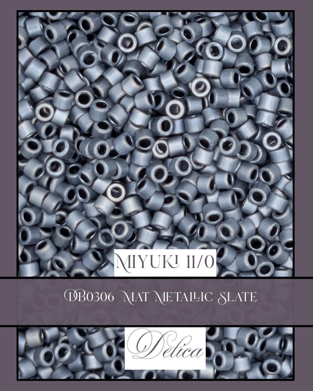 DB0306 - Mat Metallic Slate | Miyuki Delica Size 11/0 for Jewelry Making & Bead Weaving (7.5g pkg)