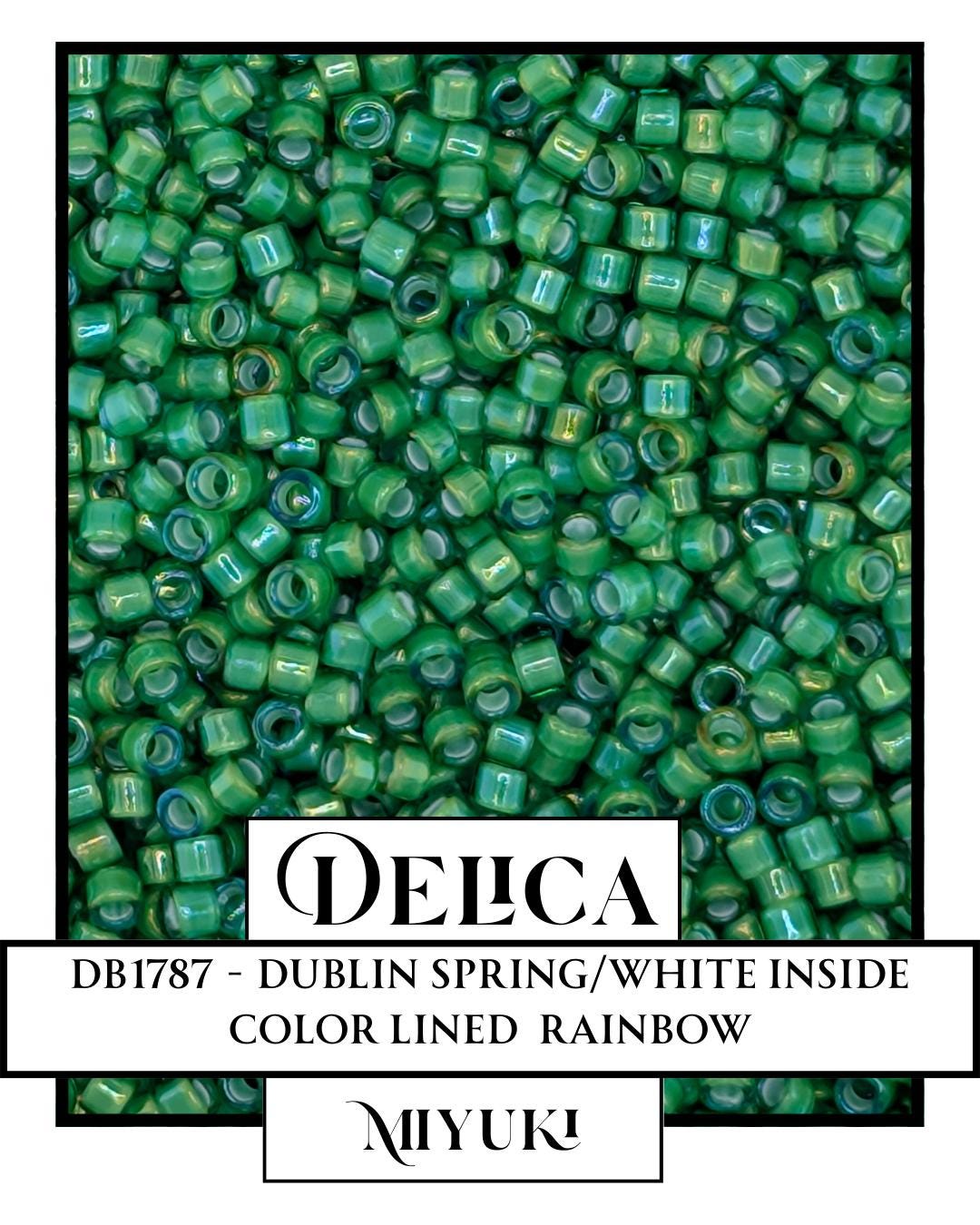 The image is a close-up of a large pile of green beads, possibly beads from a necklace or bracelet. The beads are arranged in a pattern, creating a visually striking and colorful display.