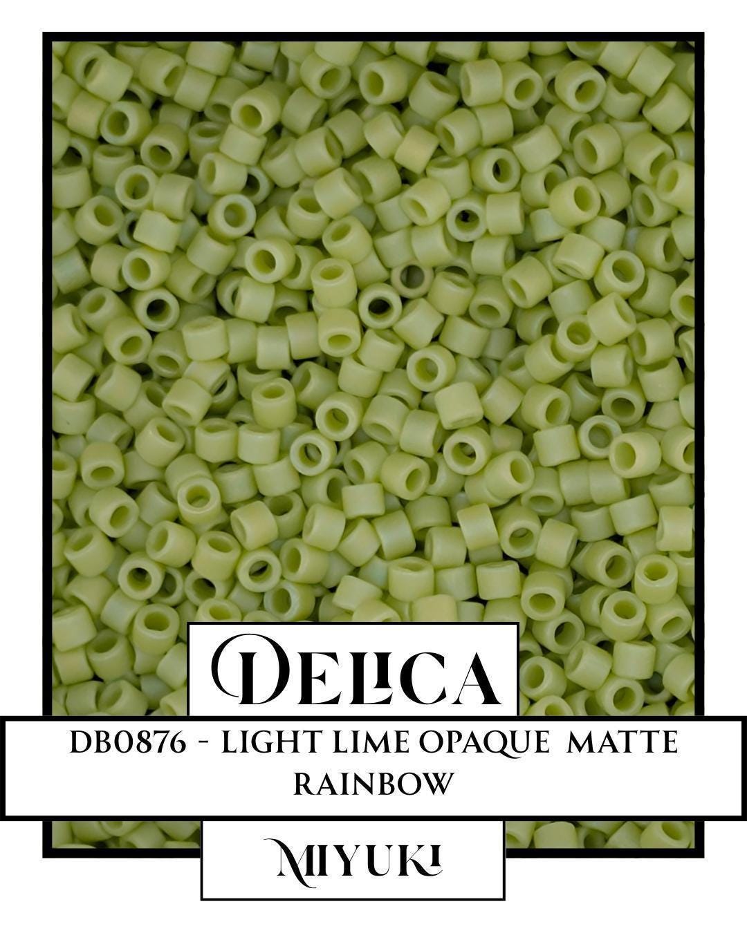 DB0876 - Mat Opaque Chartreuse AB | Miyuki Delica Size 11/0 Seed Beads for Jewelry Making & Bead Weaving (7.5g pkg)