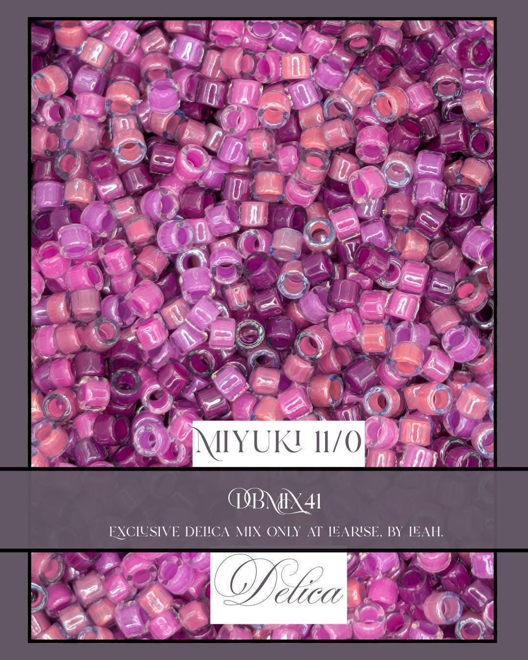 DBMIX41 Miyuki Delica Custom Mixes By Leah | For Jewelry Making, Crafting, and Beadwork (7.5g pk)