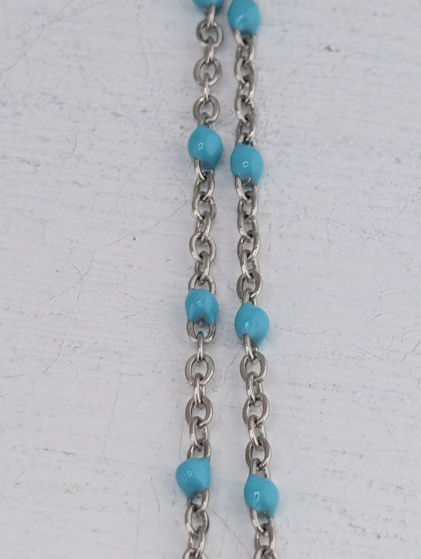 Stainless Steel Silver and Gold Plated Enamel Beaded Cable Link Chain For Jewelry Making