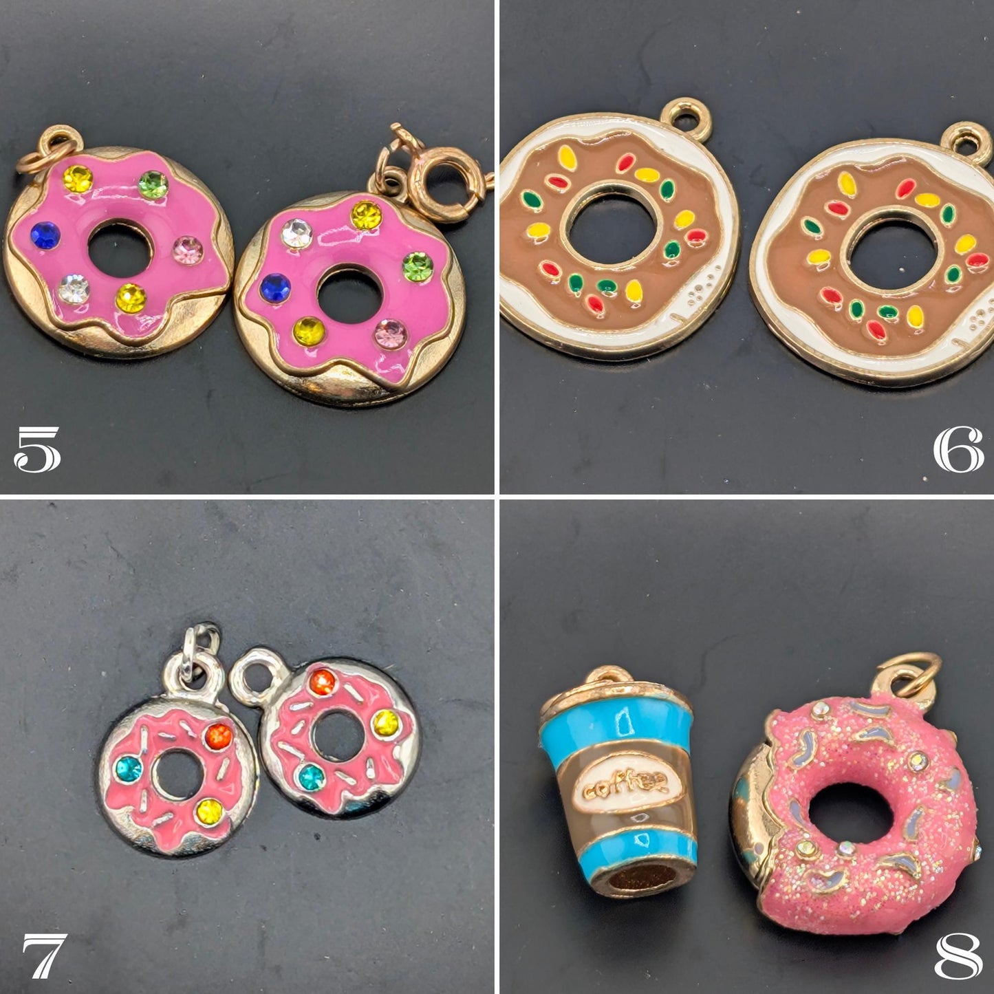 3d Food and Drink Charms for Keychains & Accessories, Cute Charms for Bracelets, Necklaces, Craft Supplies
