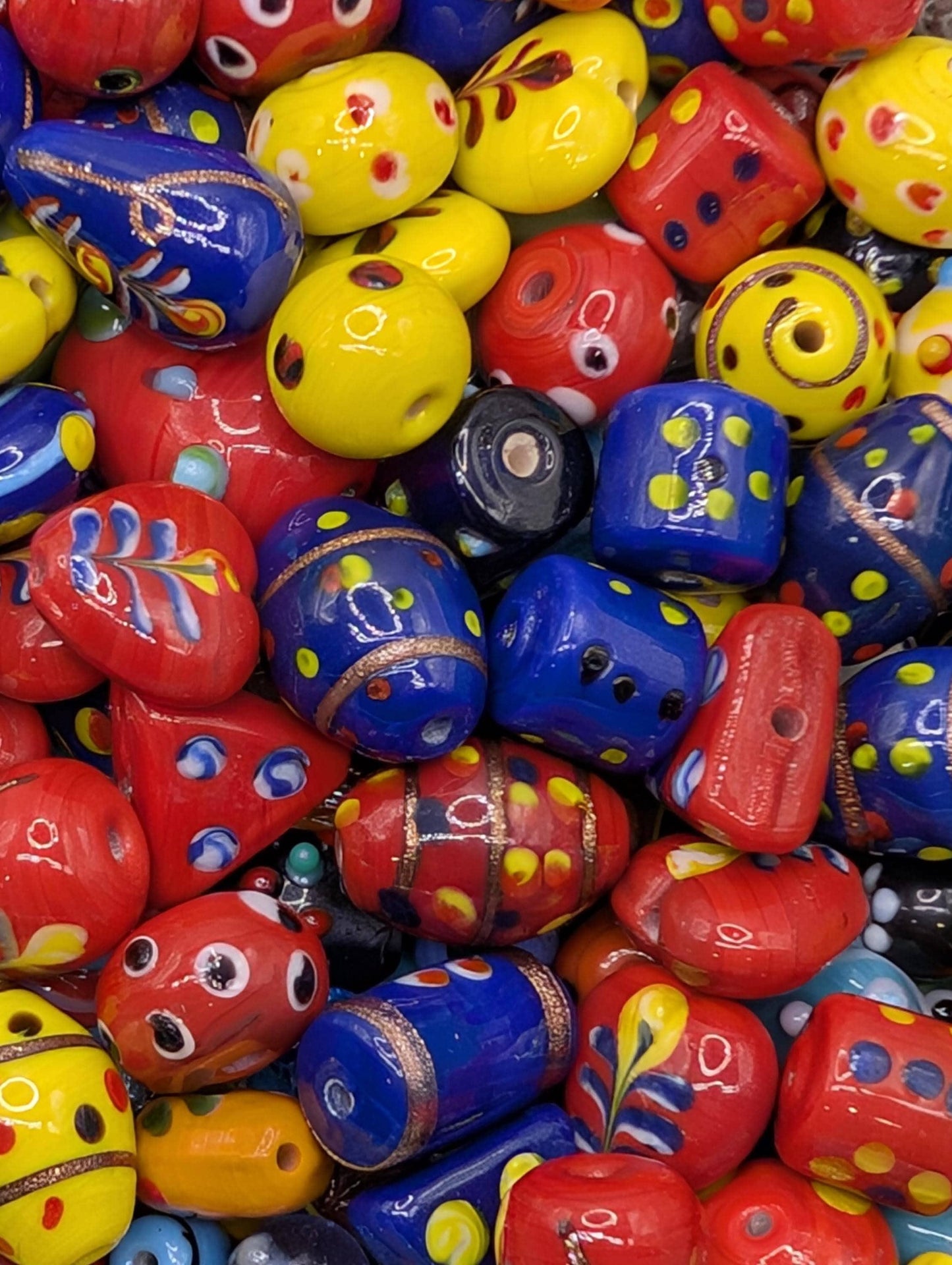 Bulk Lampwork Glass Bead Mix: Handcrafted Artisan Jewelry Making (10 beads)
