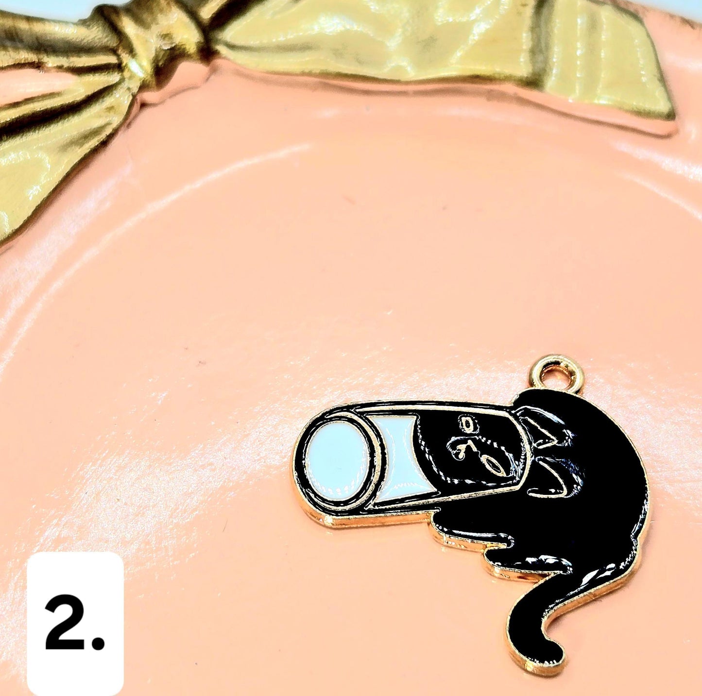 Gold Plated Kitty Charms: DIY Jewelry Making Supplies