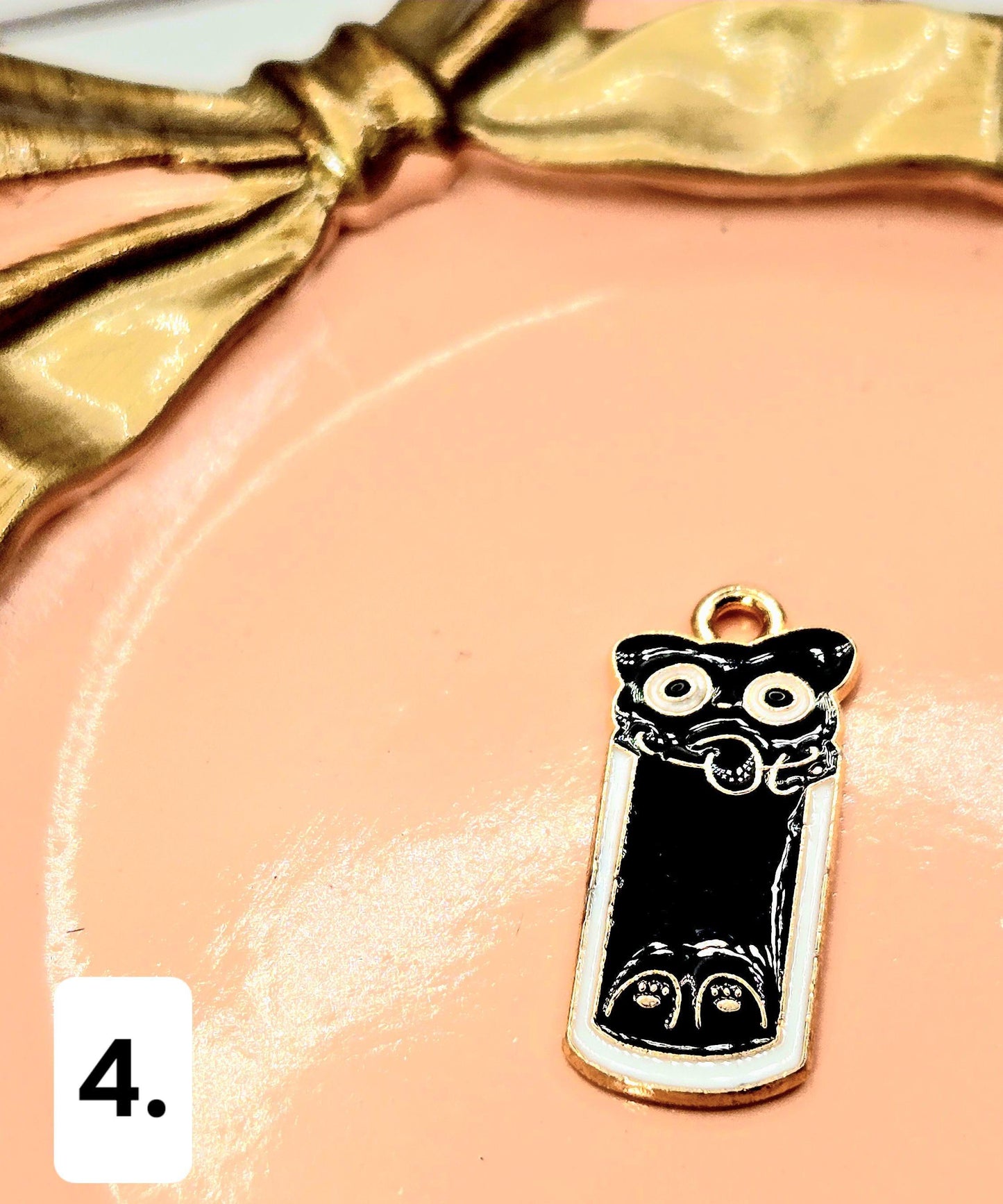 Gold Plated Kitty Charms: DIY Jewelry Making Supplies