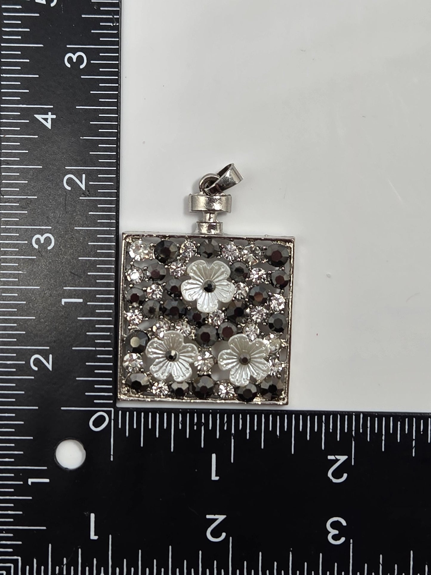 Square Flower and Filigree Ornate Focal Pendant Bag Charm