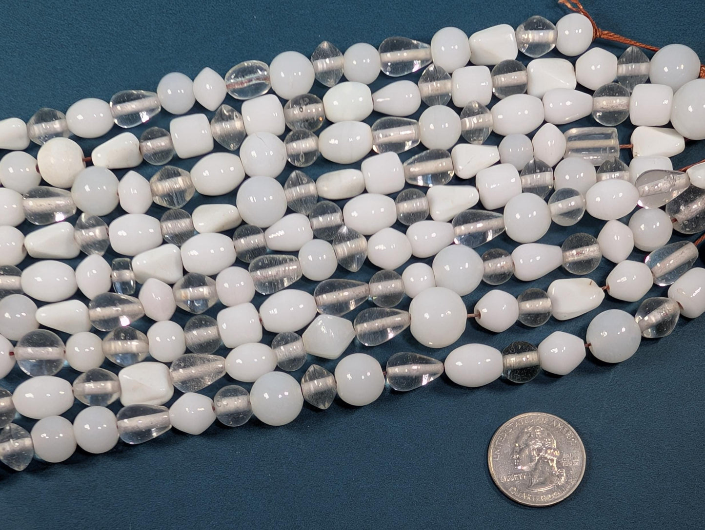 Handmade India Glass Beads: Clear & White Jewelry Making Supplies