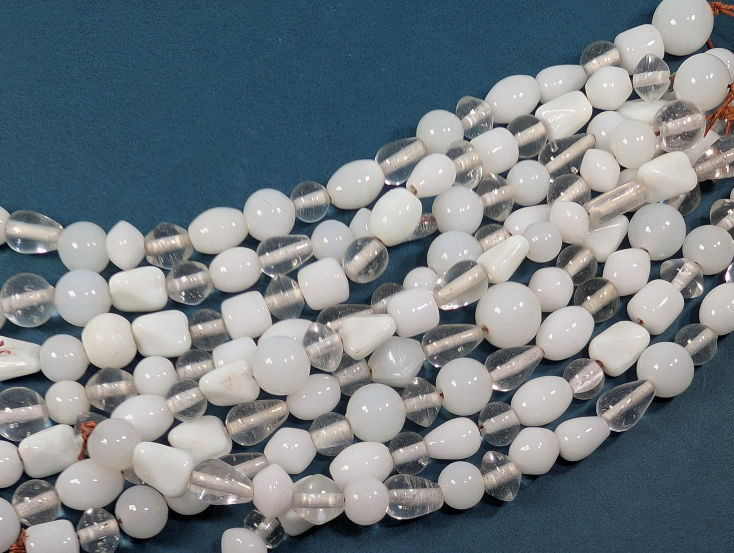 Handmade India Glass Beads: Clear & White Jewelry Making Supplies