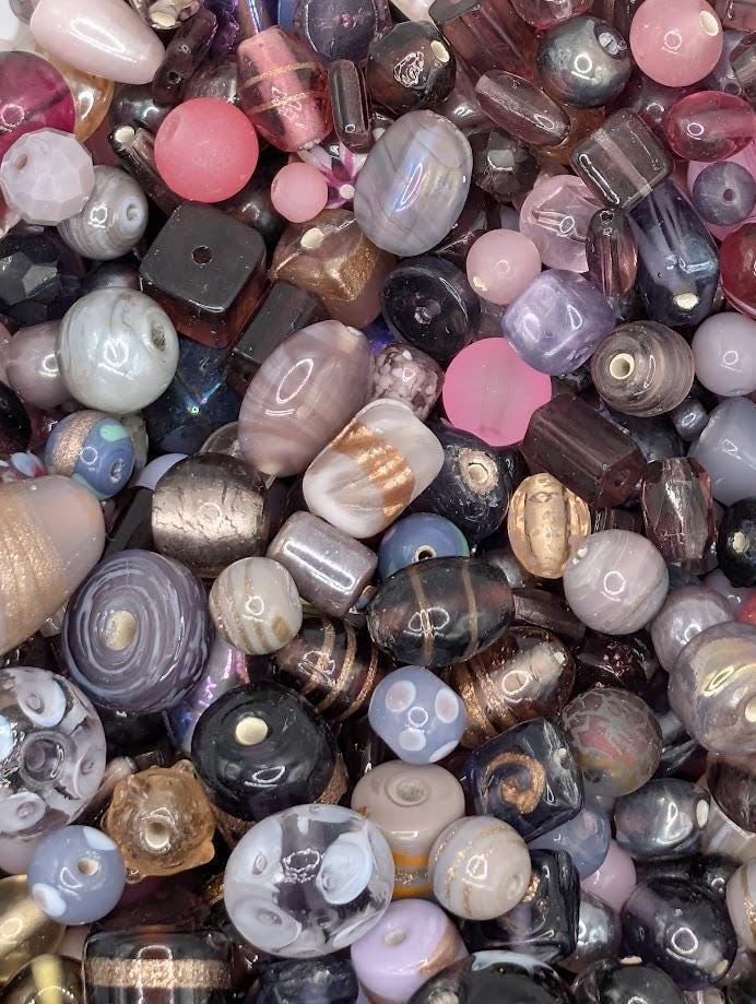 Bulk Handcrafted Lampwork Glass Beads for Jewelry Making: Vibrant Pink Artisan Creations in Bulk (30g Pkg)