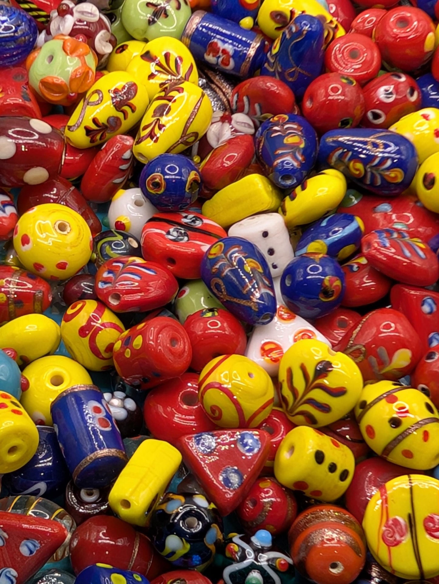 Bulk Lampwork Glass Bead Mix: Handcrafted Artisan Jewelry Making (10 beads)