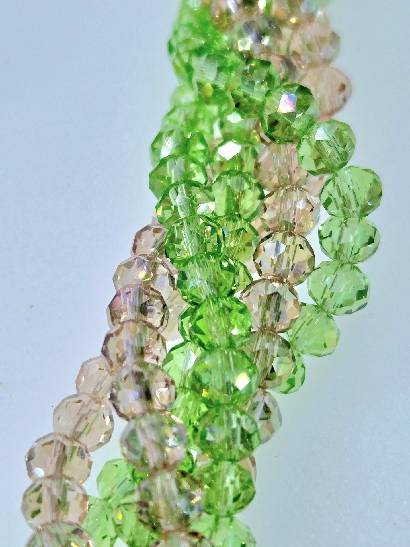 3 Faceted Rondelle Glass Bead strands: 8mm DIY Jewelry Making Supplies