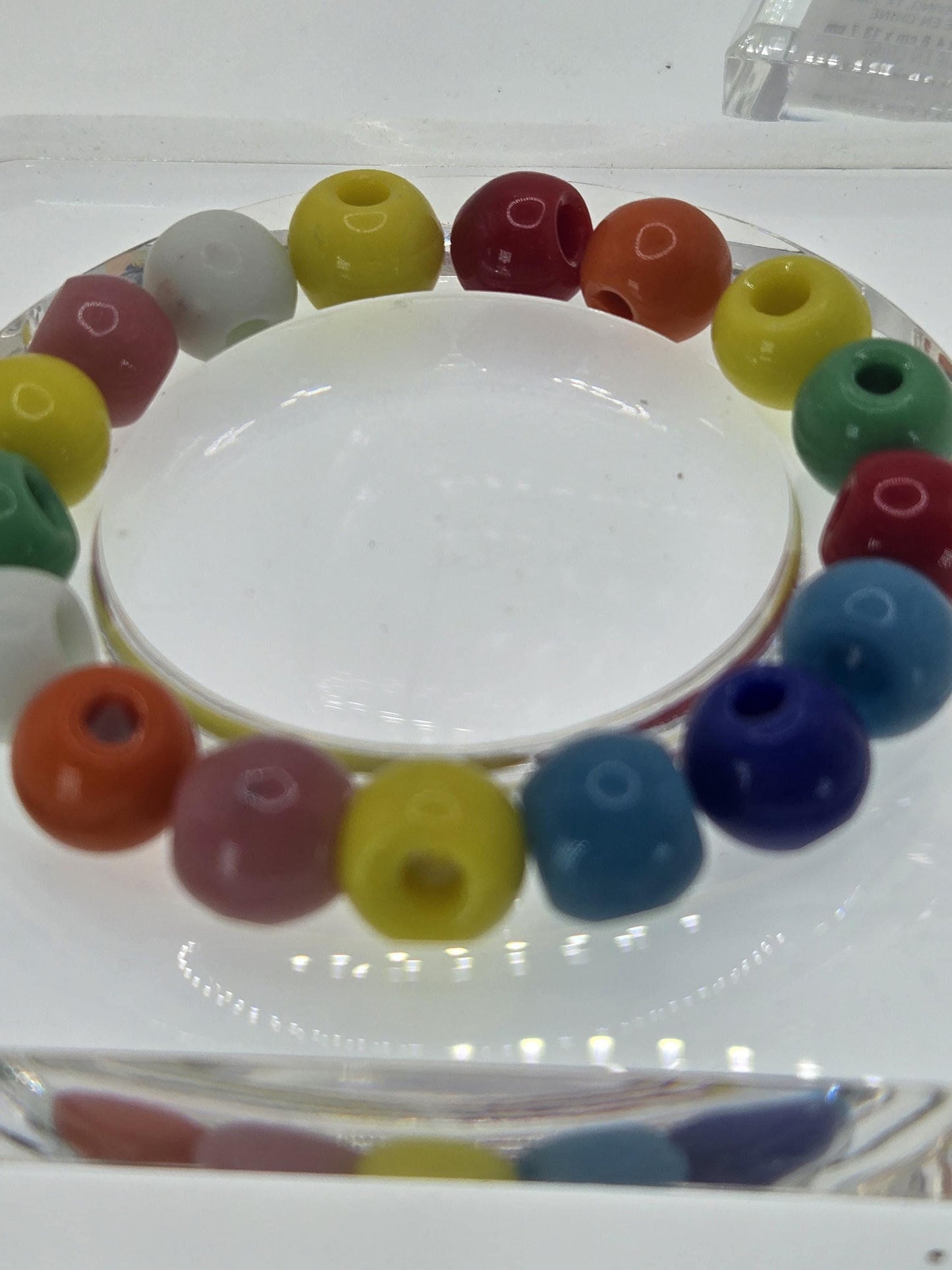 10mm Round Large Hole Glass Beads: Colorful DIY Craft Supplies (2oz Pkg)