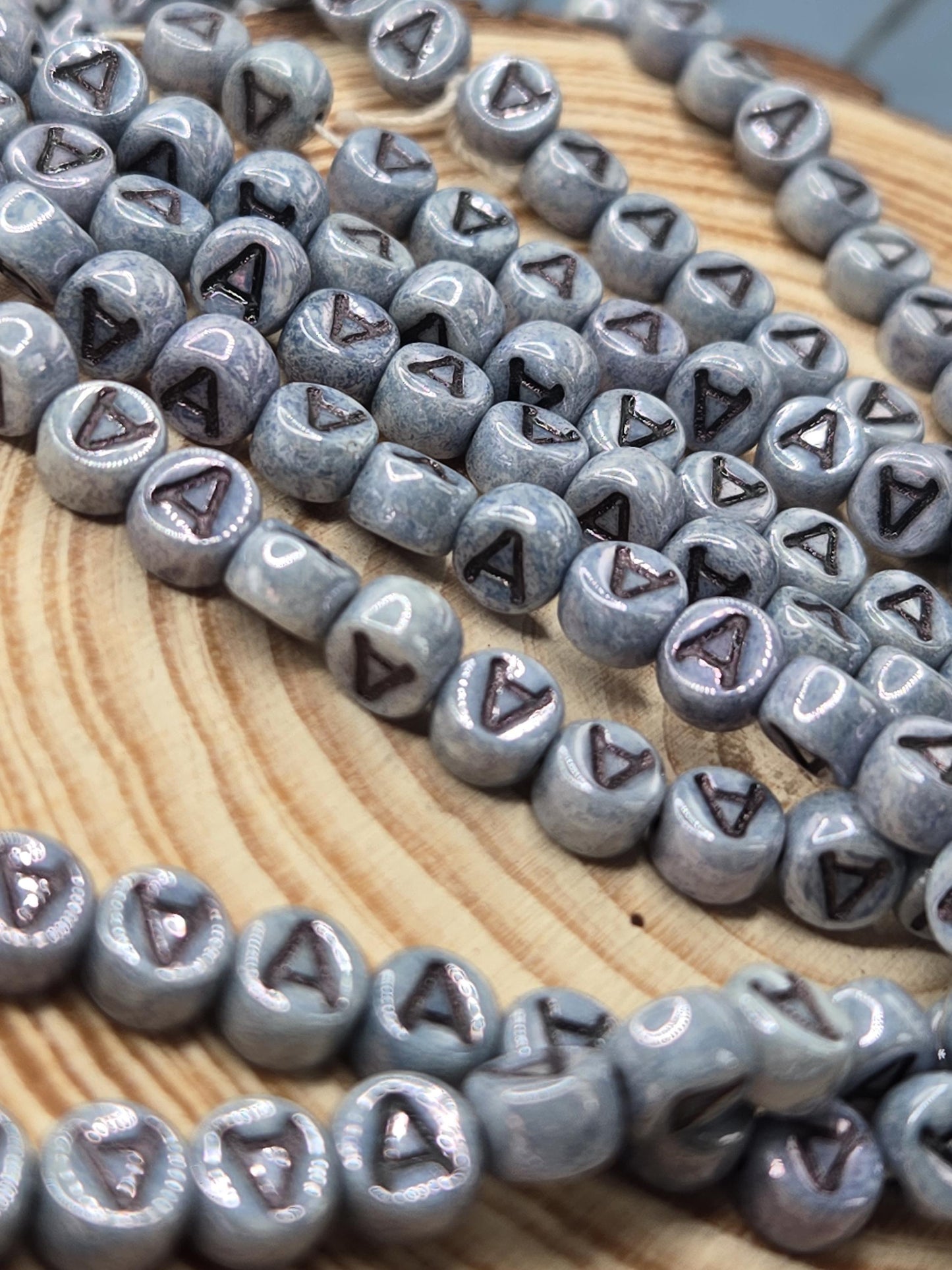 Vintage Czech Glass "A" Beads: 8mm Coin Strand