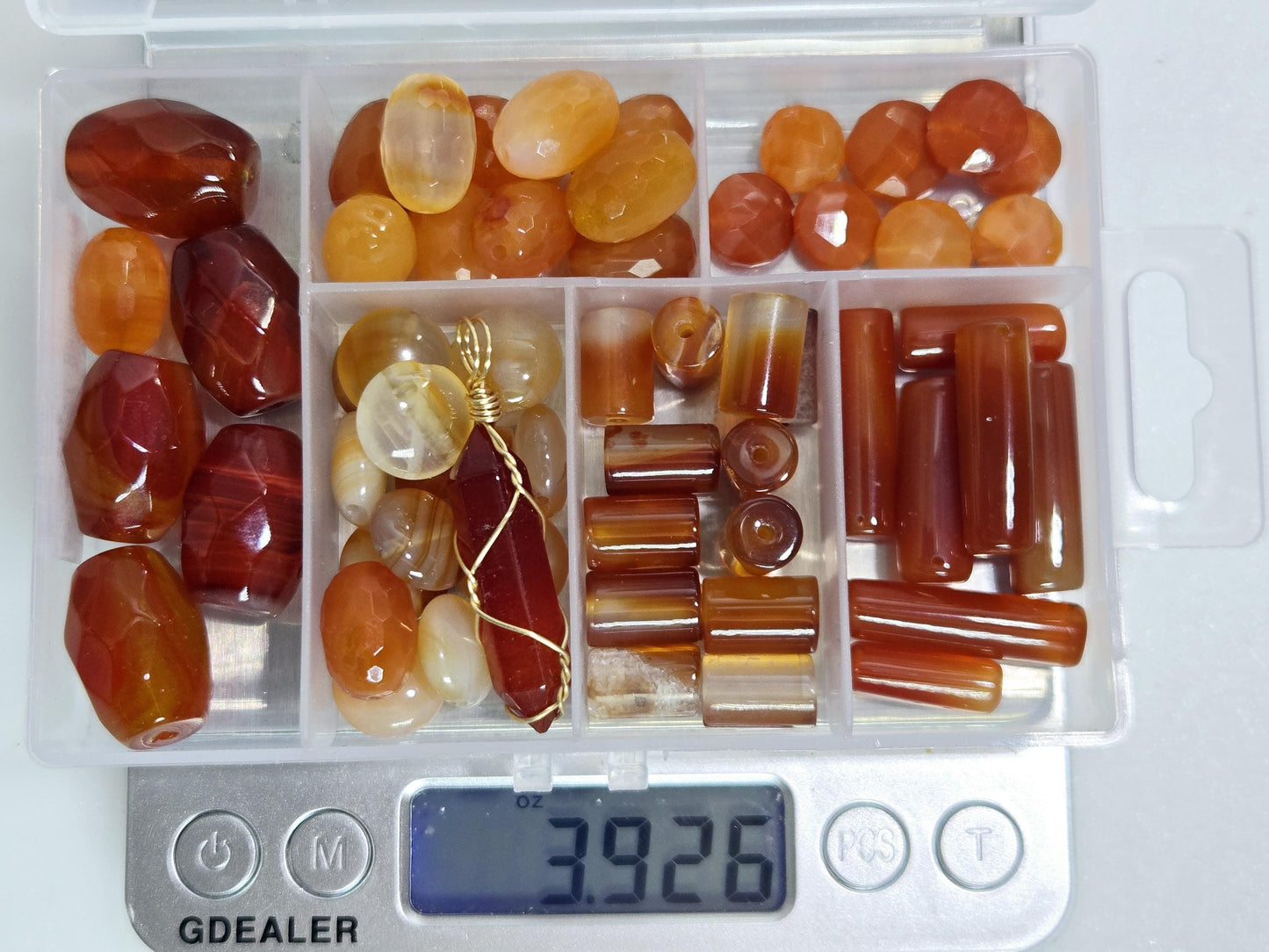 Carnelian Gemstone Bead Set for Jewelry Making Colors