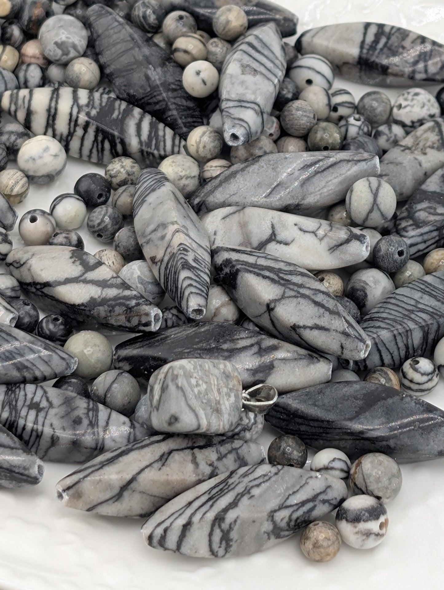 Spider Jasper Gemstone Beads: 2 oz Bulk Lot, Jewelry Craft Supplies