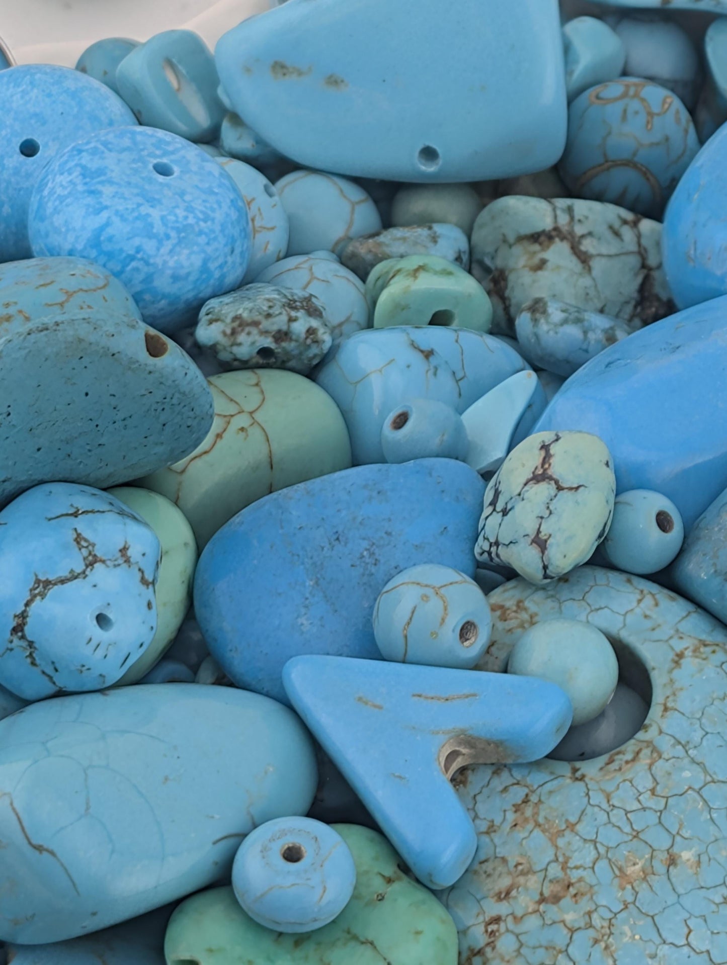 Turquoise, Howlite & Wagnerite Gemstone Beads: Artisan Jewelry Supplies (2oz pkg)