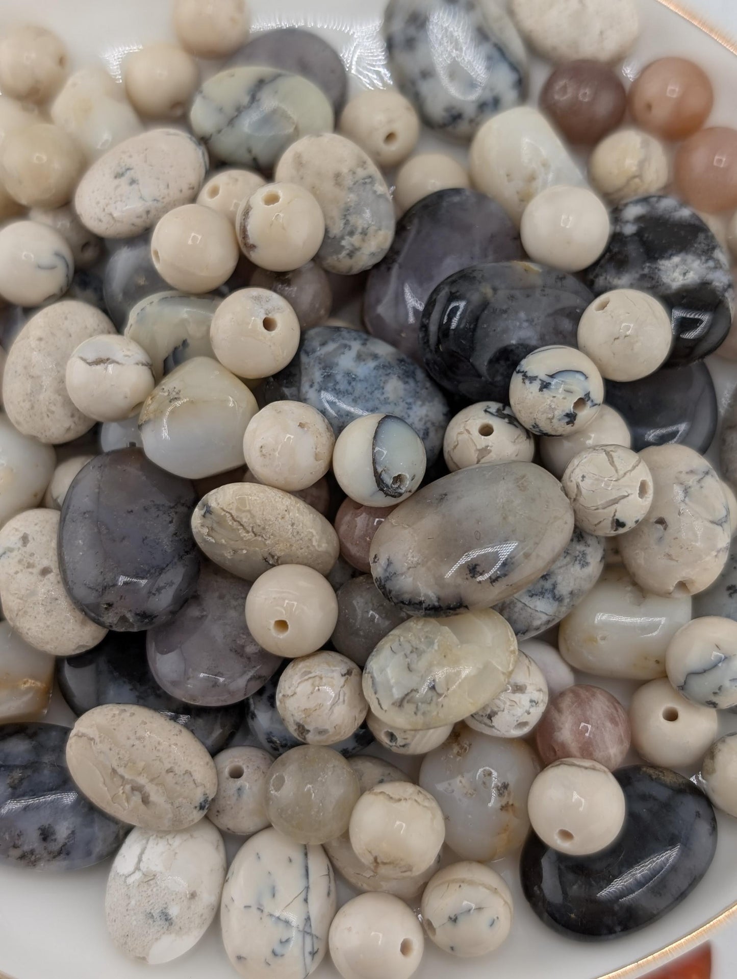 Natural Opal Gemstone Beads: Jewelry Making Supply Mix - 2 Ounces