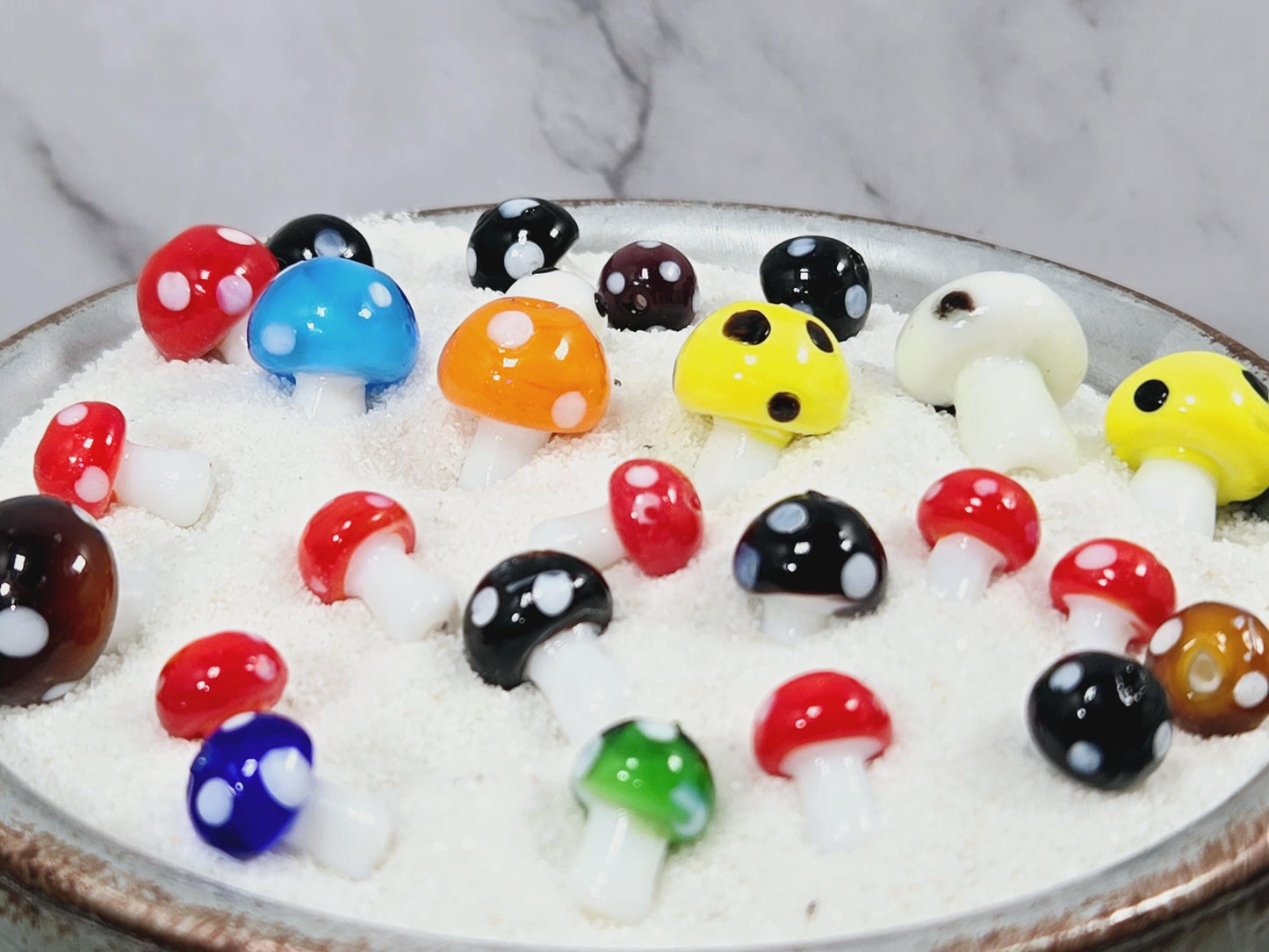 133g Glass Mushroom Focal Beads: Jewelry Making, Crafting