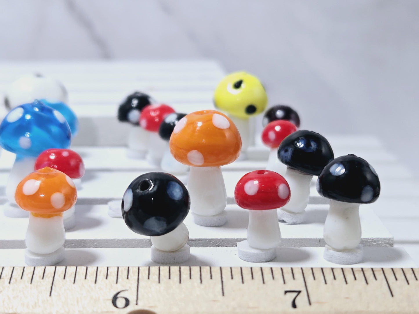133g Glass Mushroom Focal Beads: Jewelry Making, Crafting