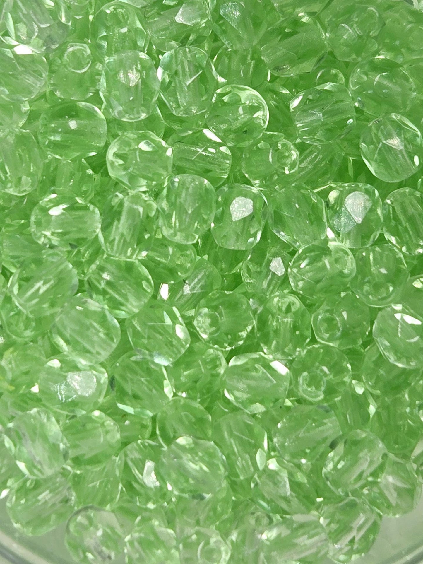 Light Green Czech Fire Polished Beads: 4mm Jewelry Making Supplies