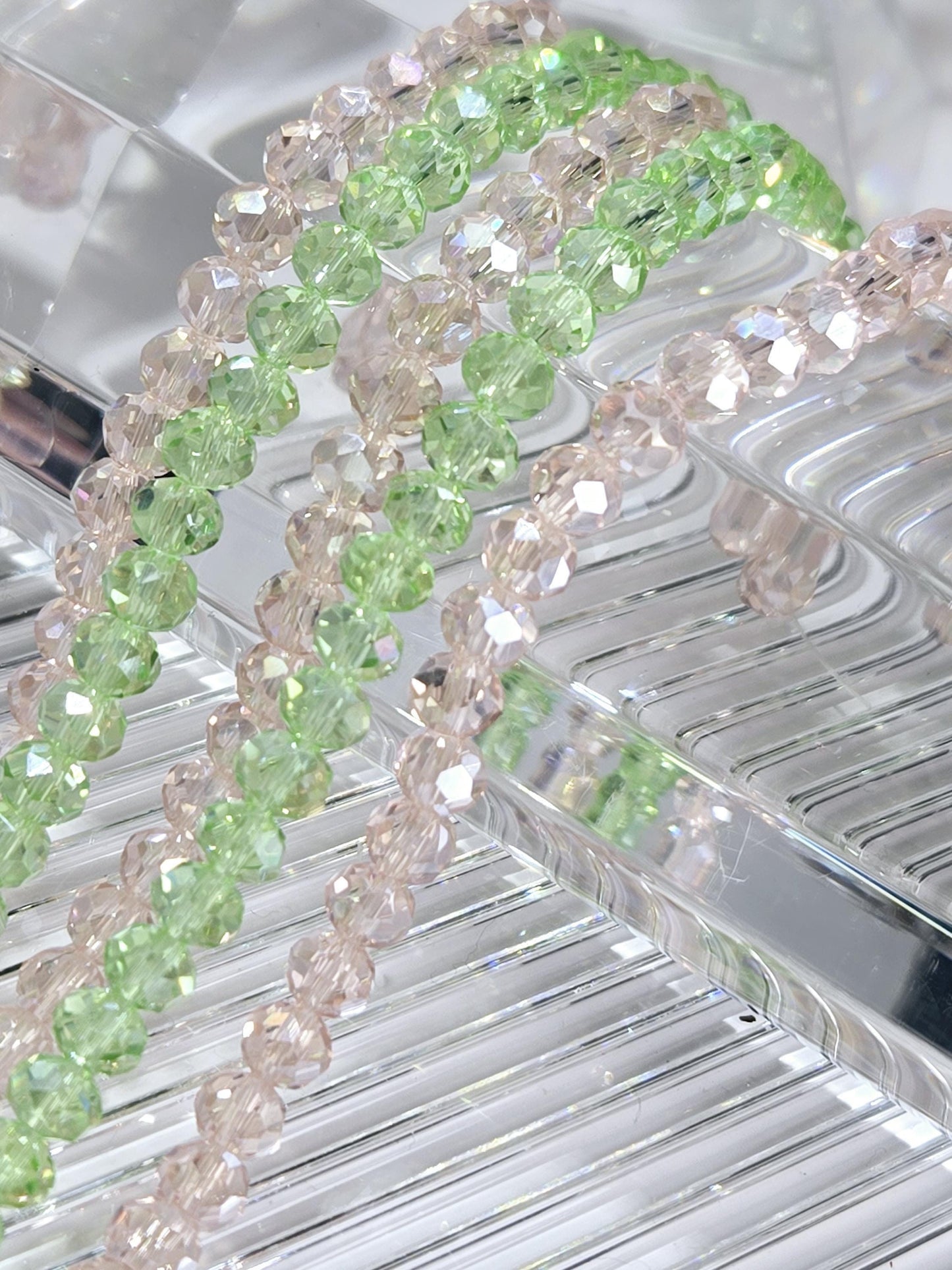3 Faceted Rondelle Glass Bead strands: 8mm DIY Jewelry Making Supplies