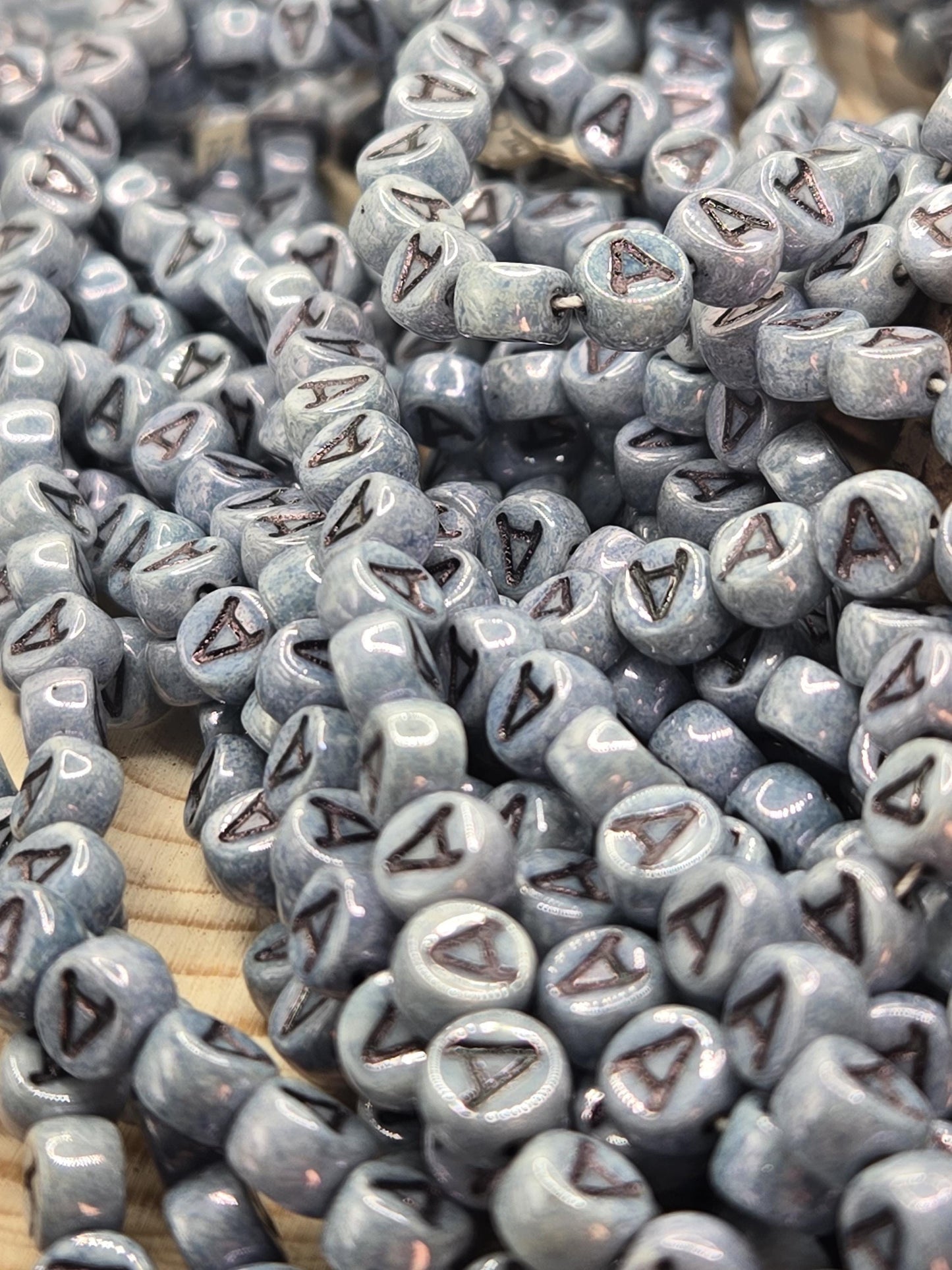 Vintage Czech Glass "A" Beads: 8mm Coin Strand