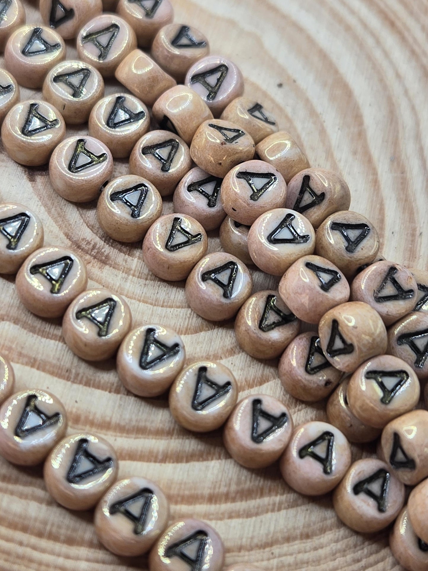 Vintage Czech Glass "A" Beads: 8mm Coin Strand