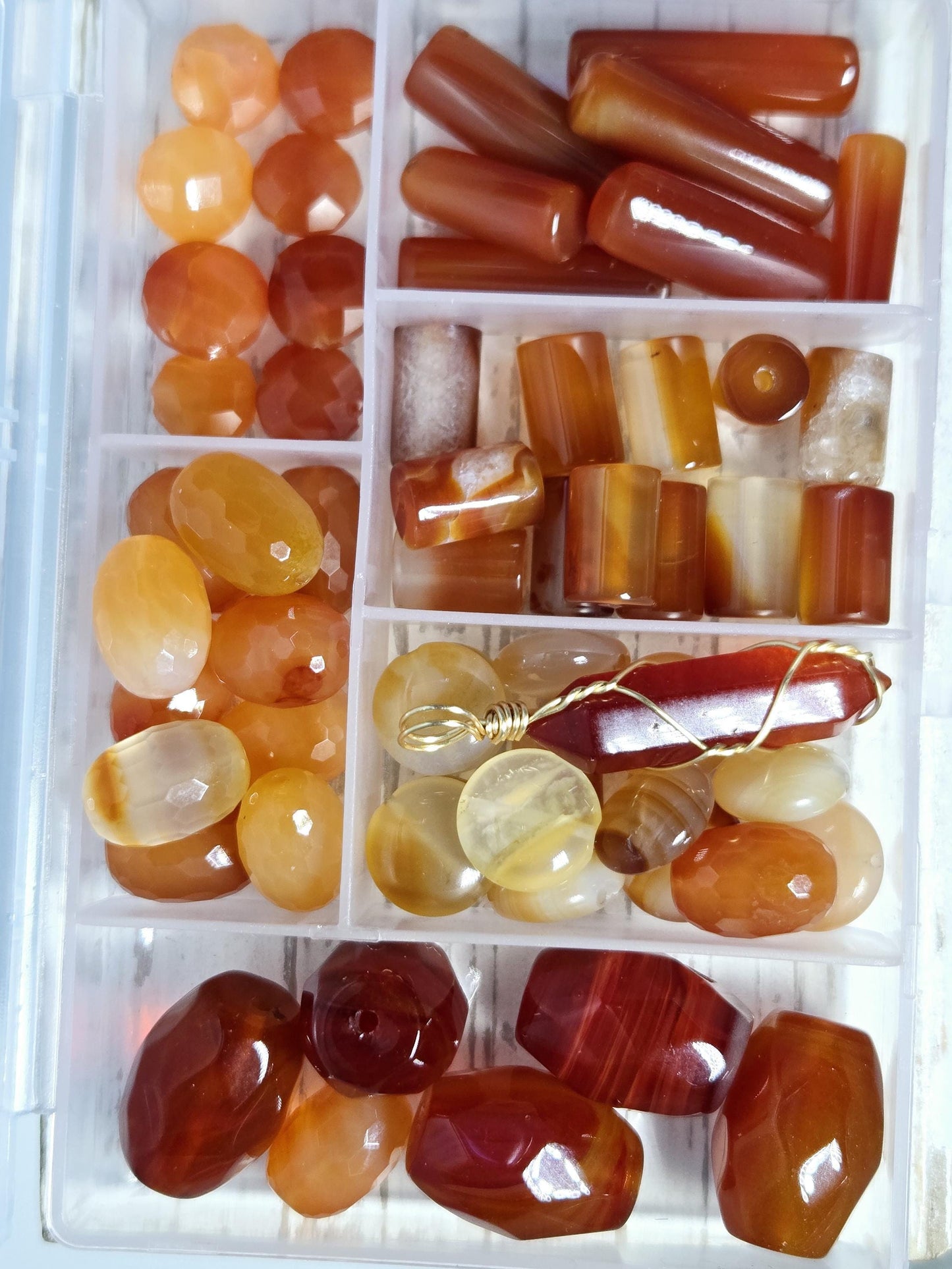Carnelian Gemstone Bead Set for Jewelry Making Colors