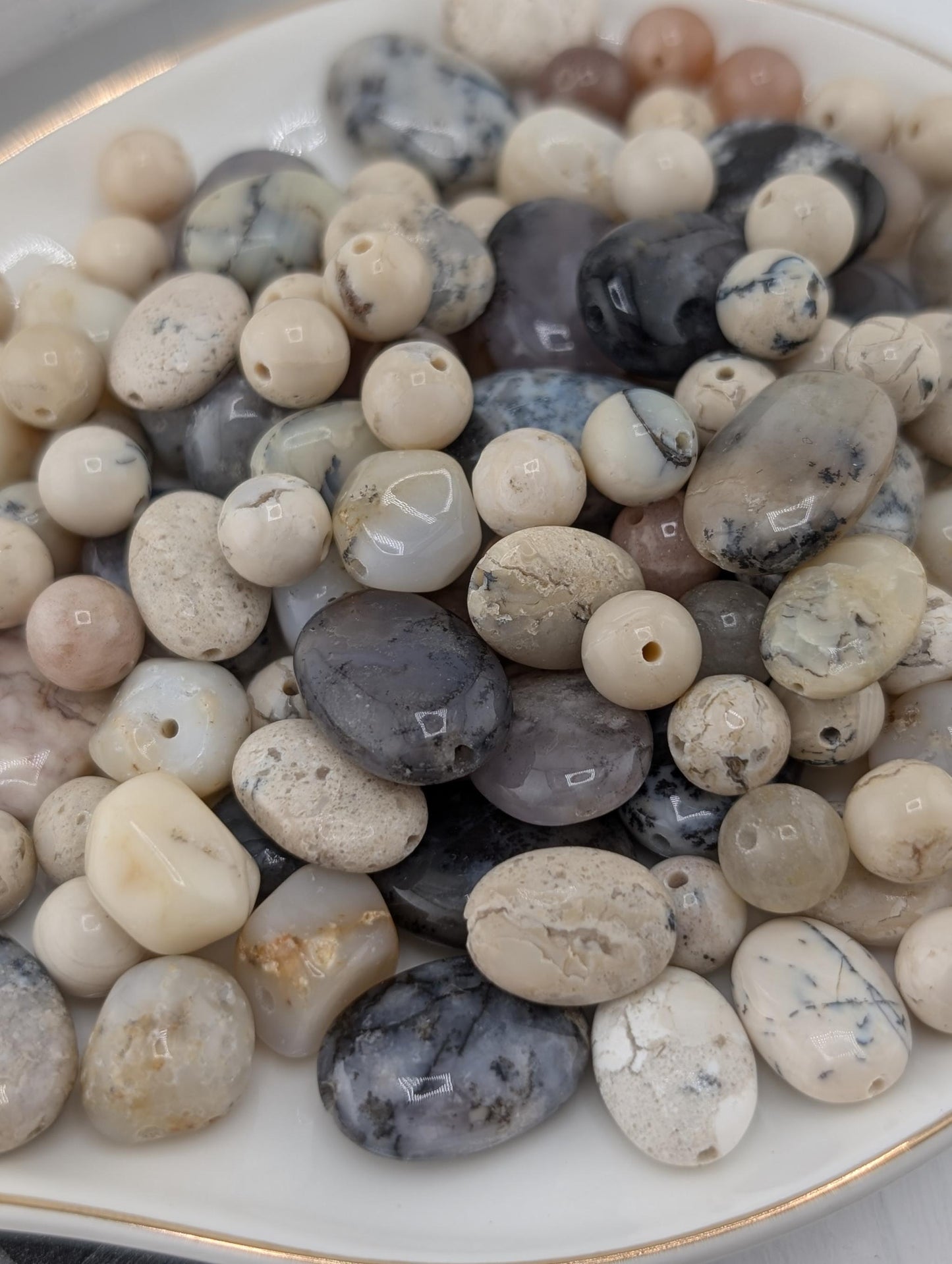 Natural Opal Gemstone Beads: Jewelry Making Supply Mix - 2 Ounces