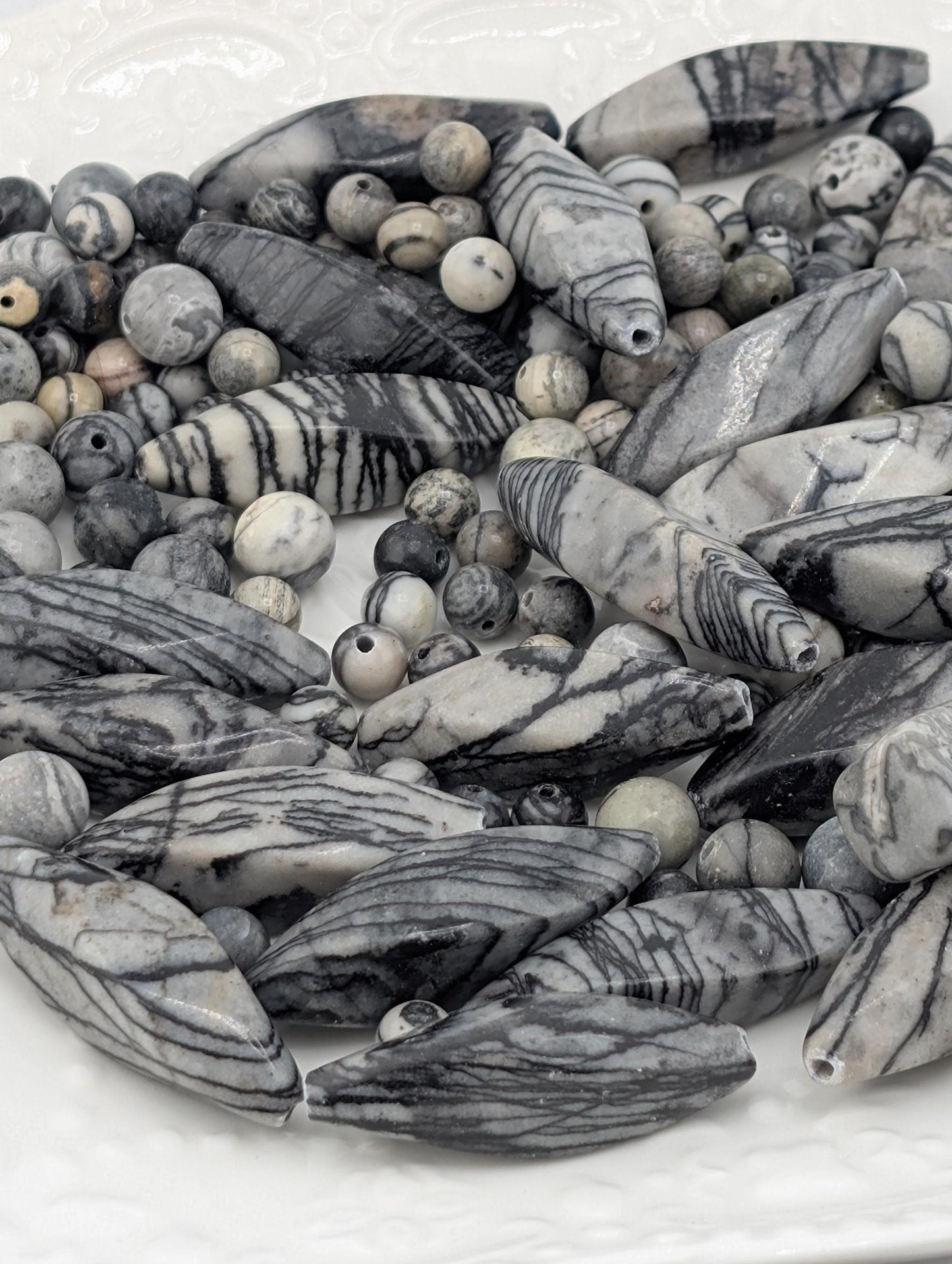 Spider Jasper Gemstone Beads: 2 oz Bulk Lot, Jewelry Craft Supplies
