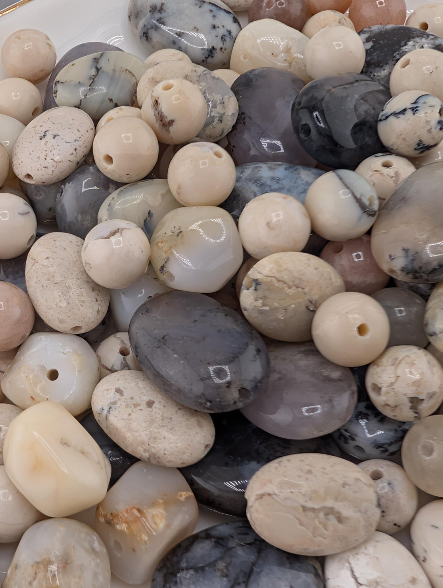 Natural Opal Gemstone Beads: Jewelry Making Supply Mix - 2 Ounces