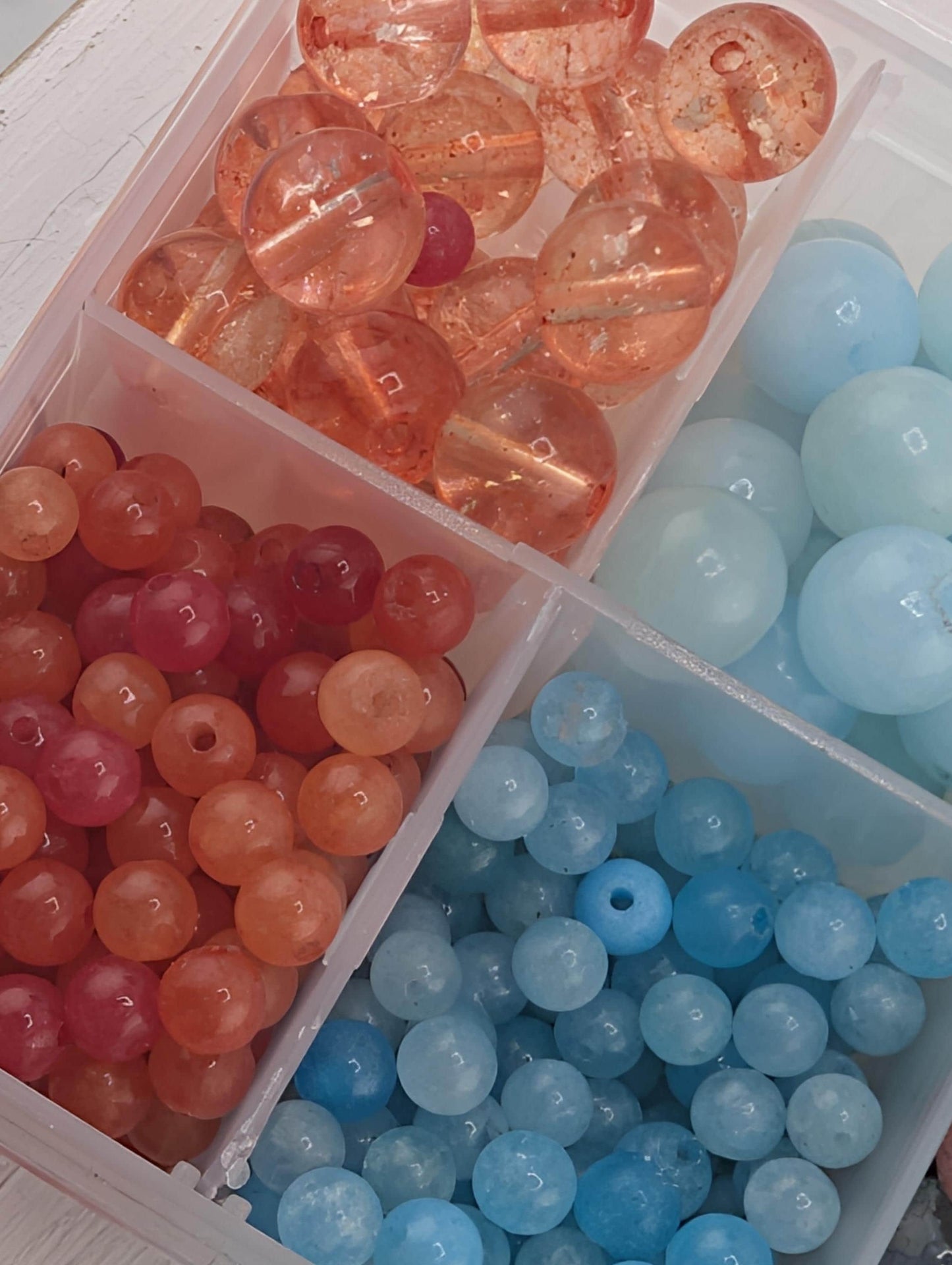 Green & Orange Quartzite Gemstone Bead Set
