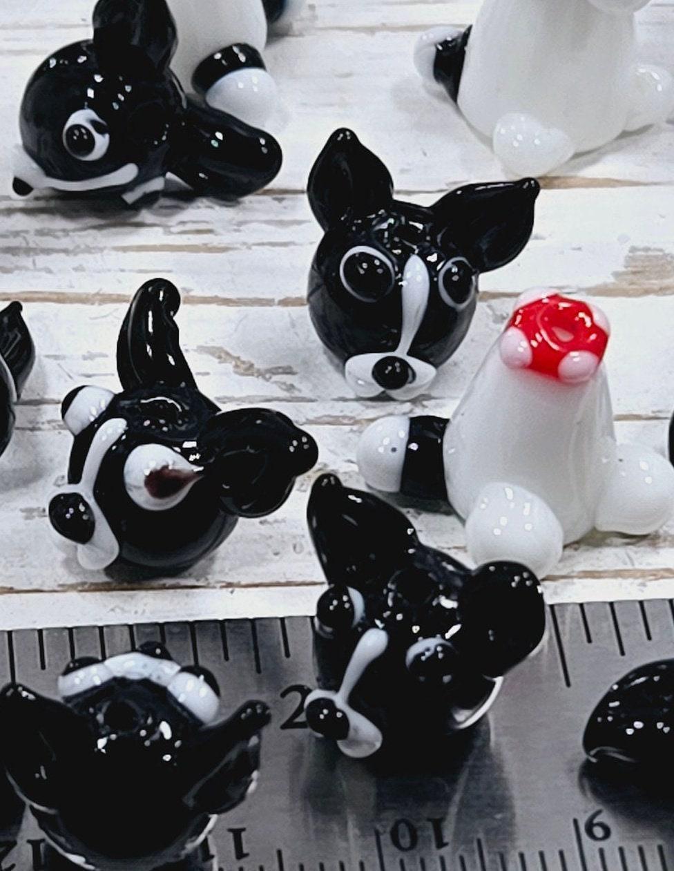 Silly Doggy Ceramic Focal Beads: Whimsical Jewelry Making (4 pcs)