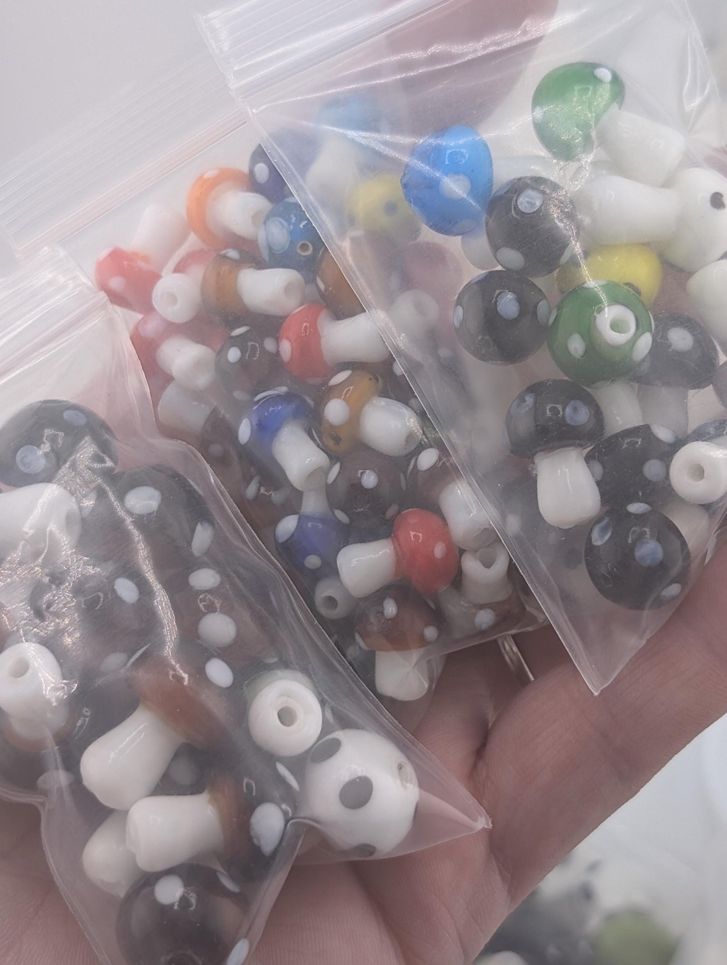 133g Glass Mushroom Focal Beads: Jewelry Making, Crafting