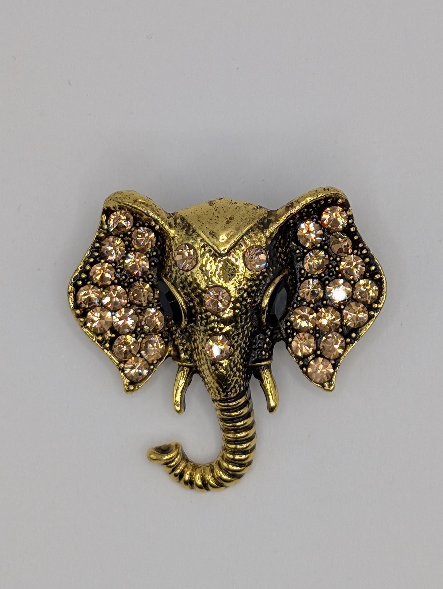 Gold Plated Elephant Brooch