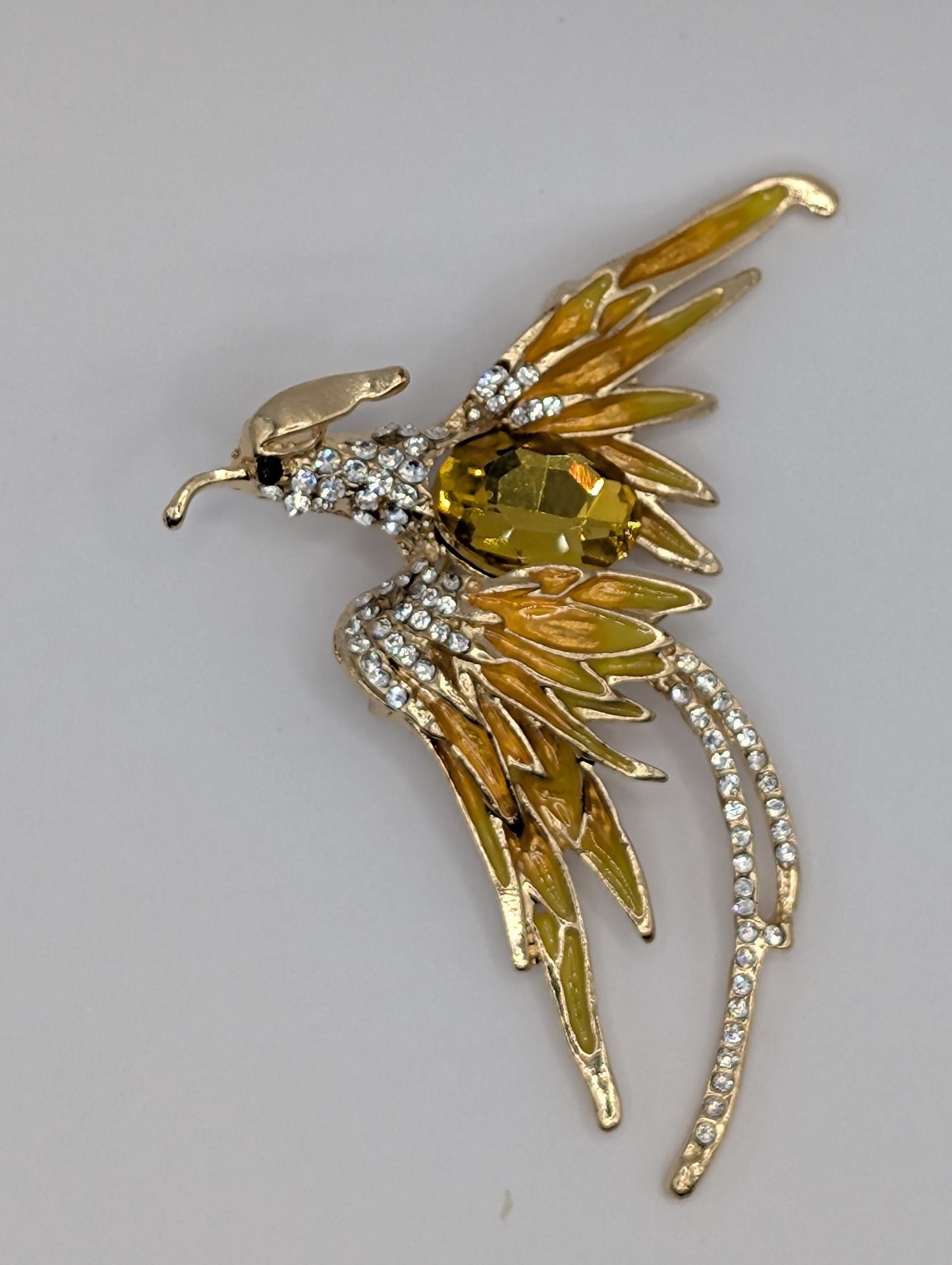 Golden Plate Phoenix Brooch
