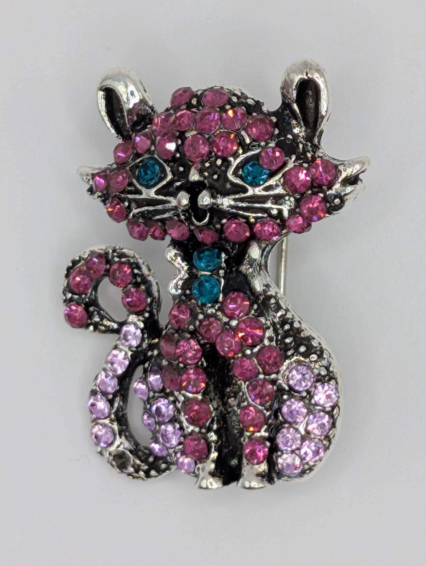 Silver Plated Kitty Brooch