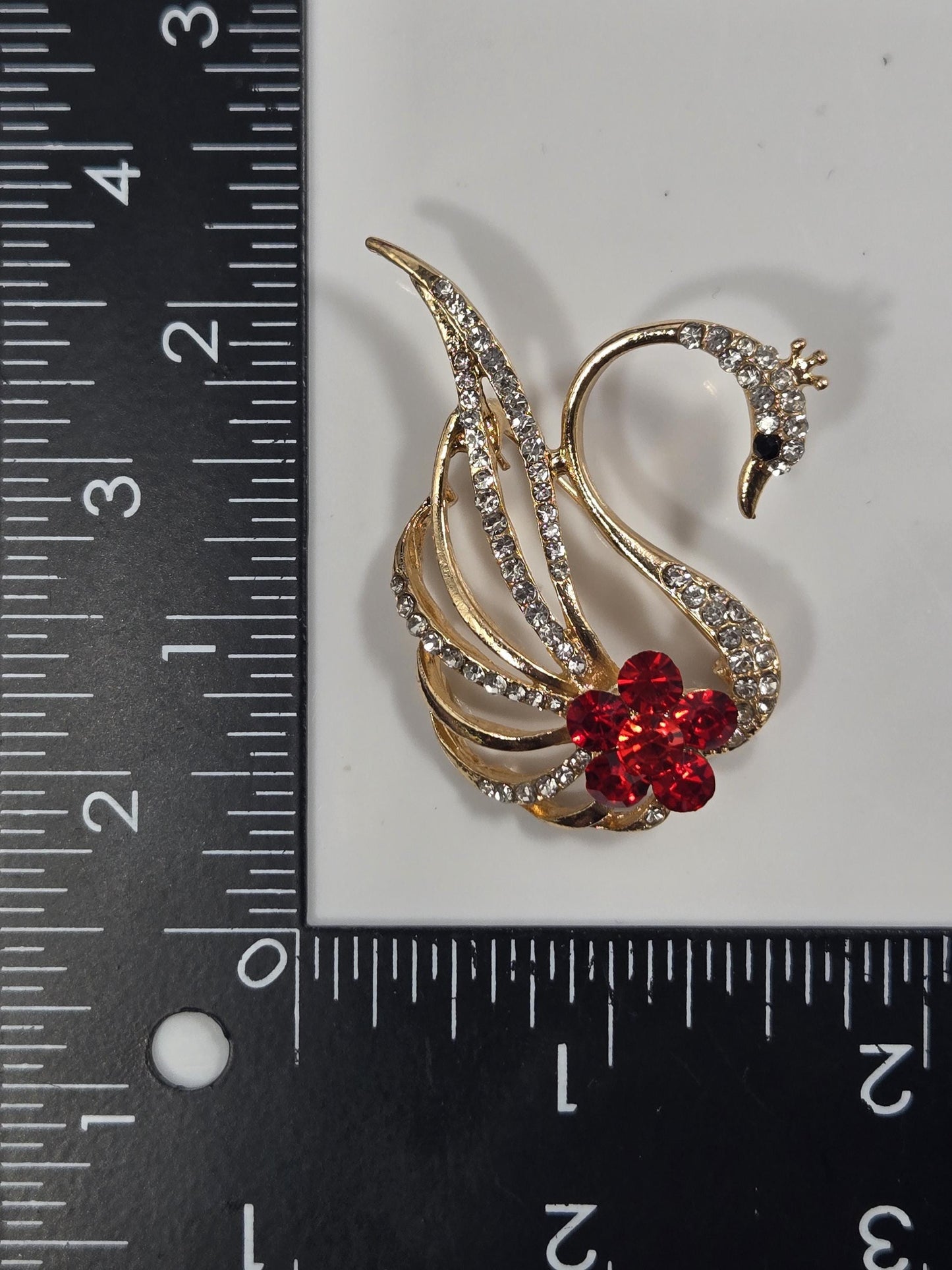 Golden Plate Swan Brooch