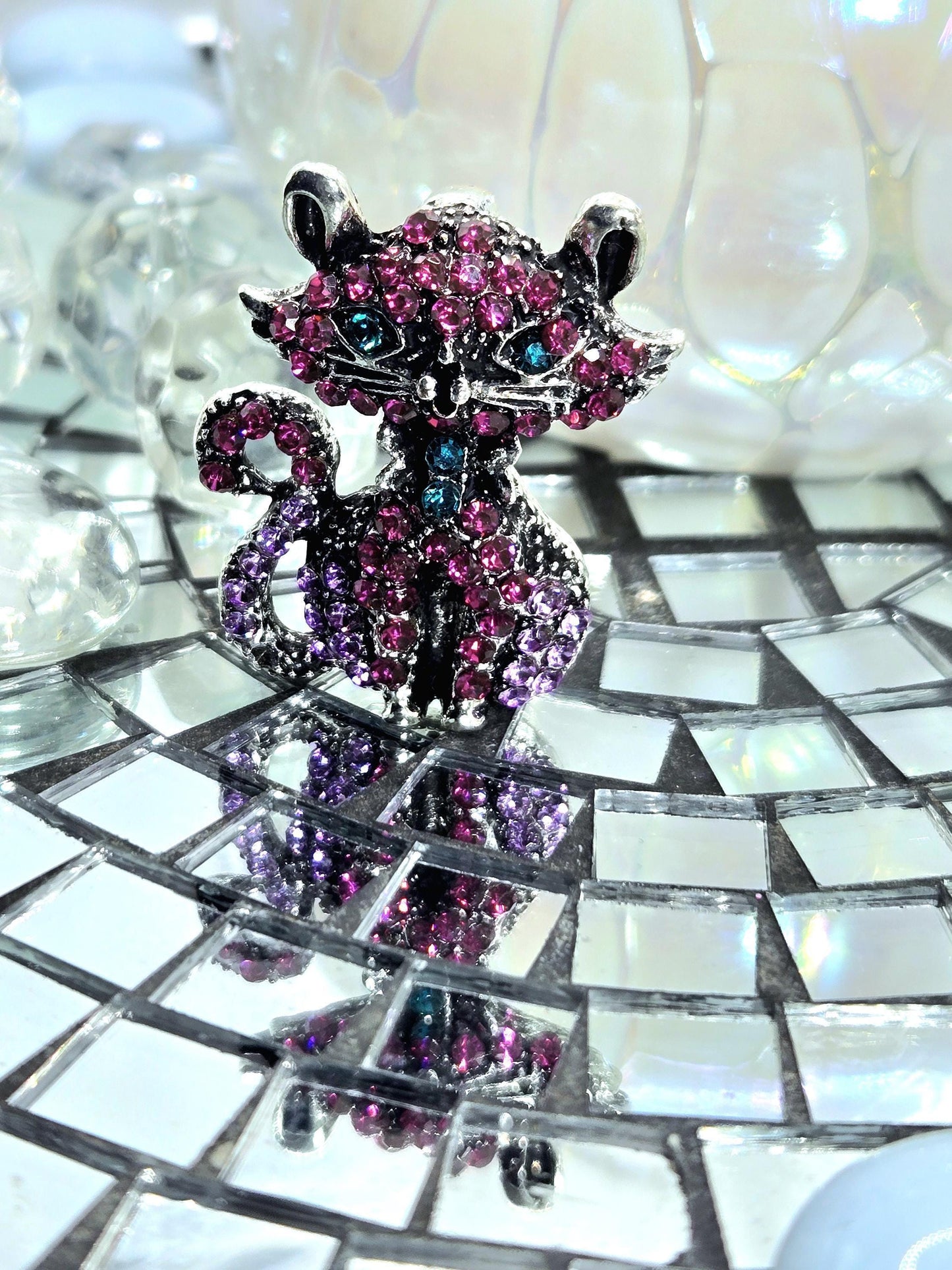 Silver Plated Kitty Brooch