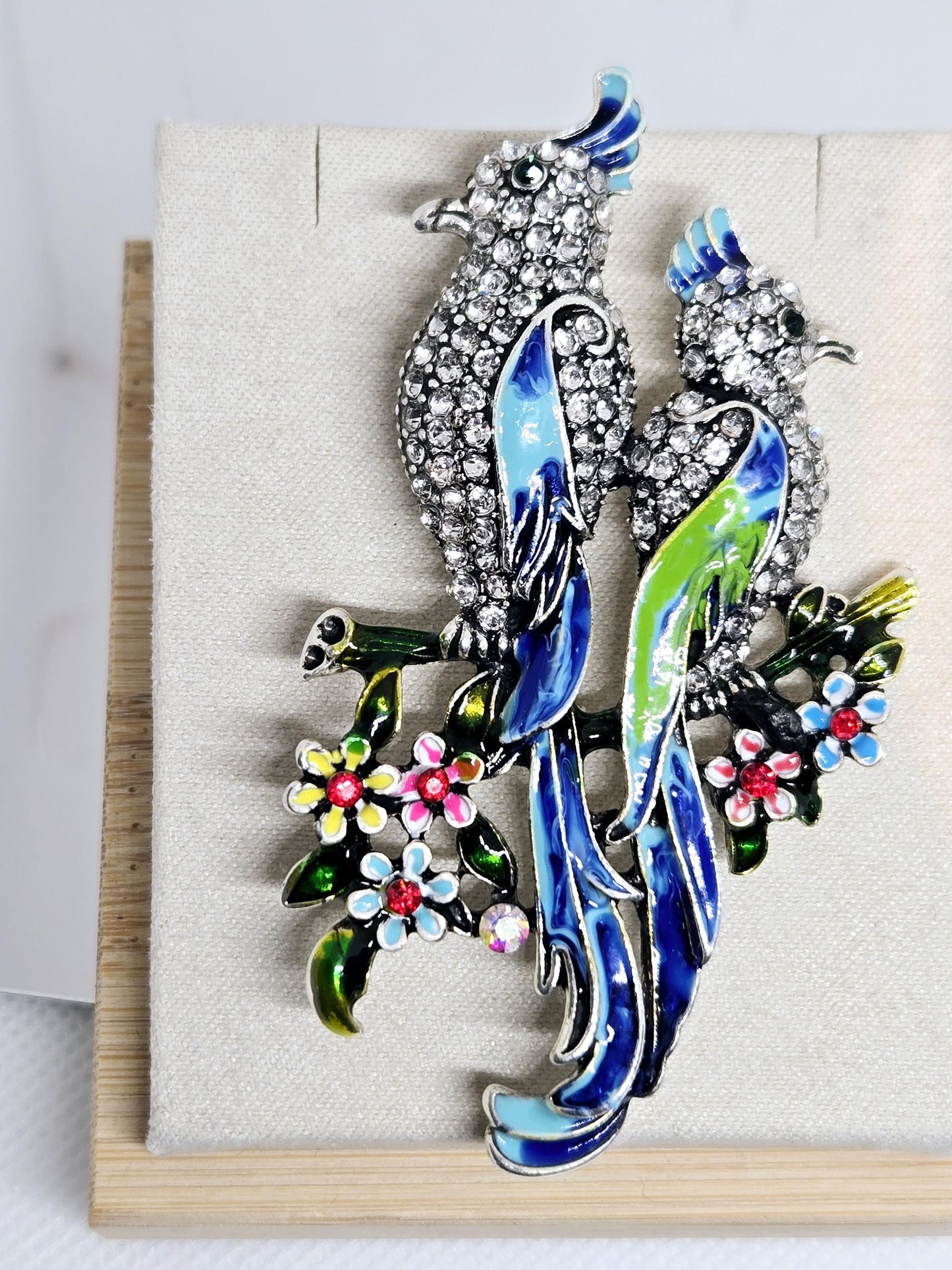 Silver Plated Cockatiel Brooch