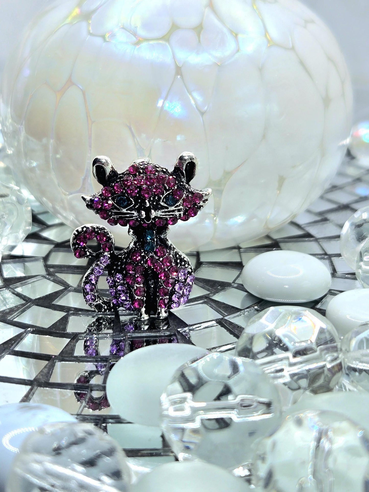 Silver Plated Kitty Brooch