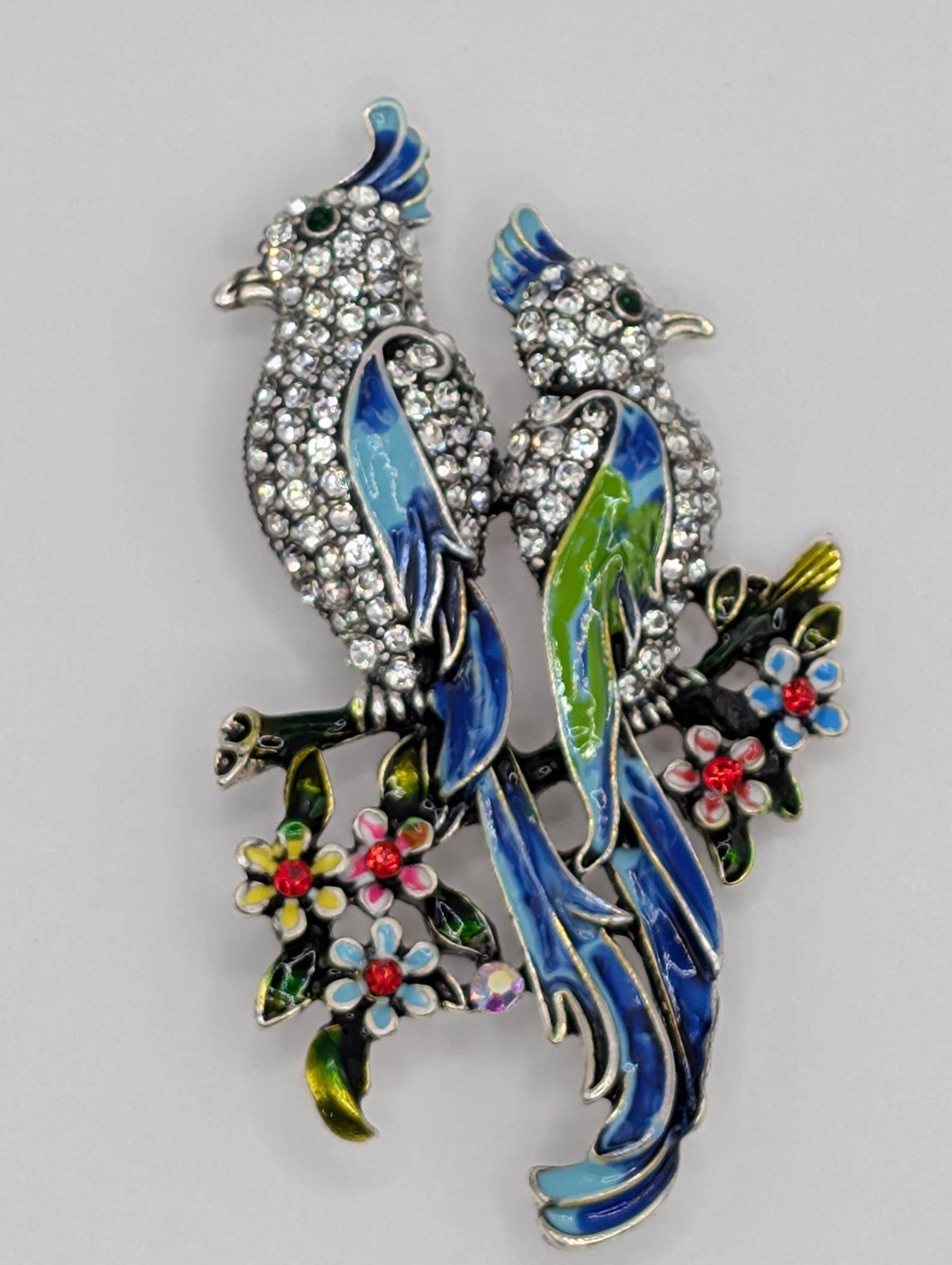 Silver Plated Cockatiel Brooch