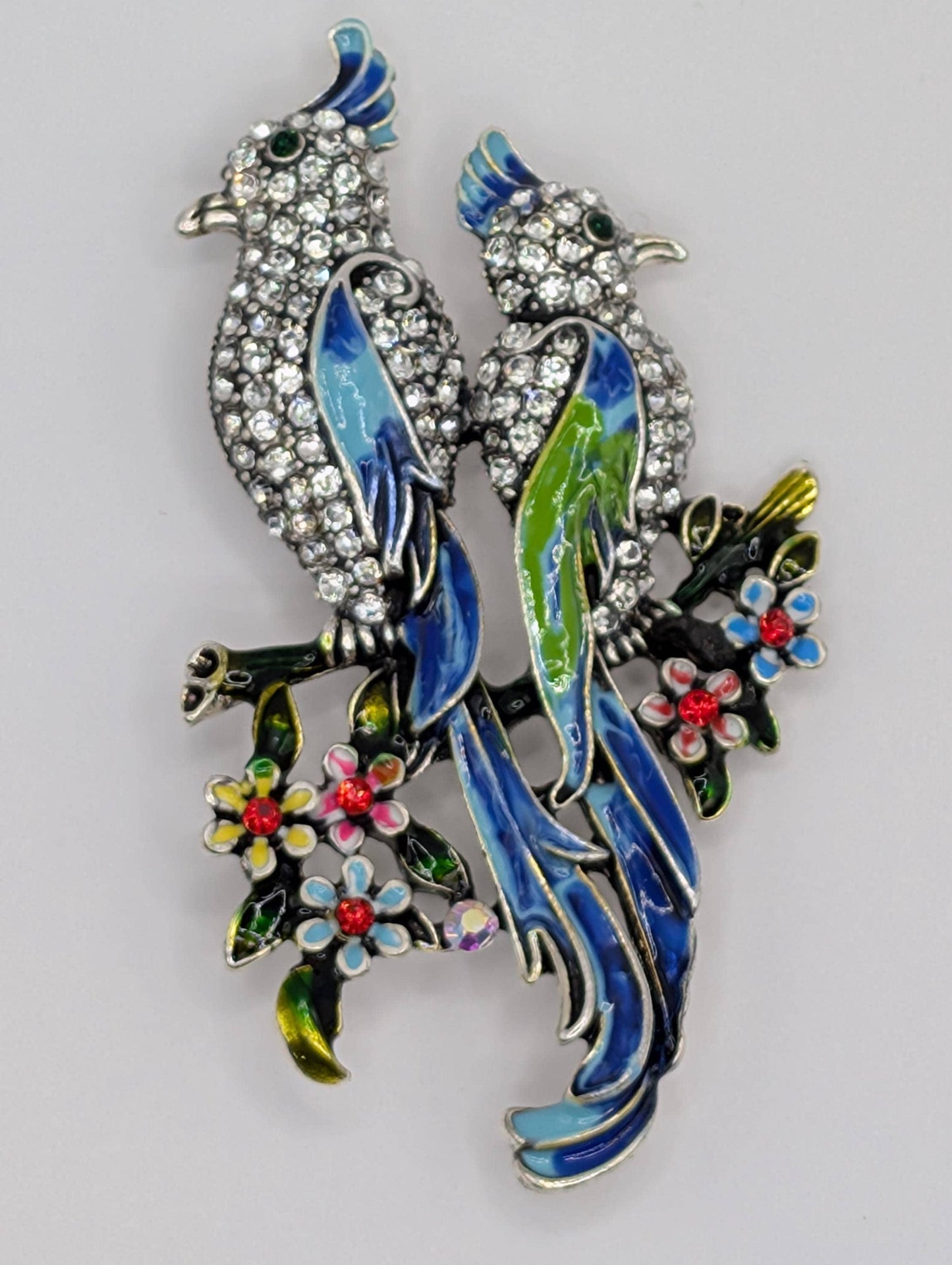 Silver Plated Cockatiel Brooch